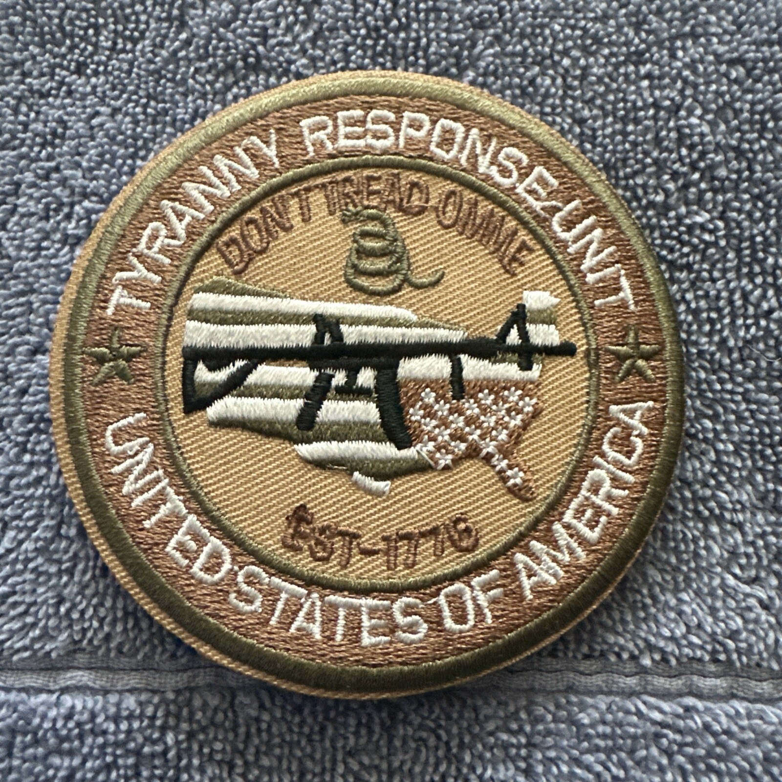 TYRANNY RESPONSE UNIT 3×3 Embroidered Morale Patch Hook Backing Brand New