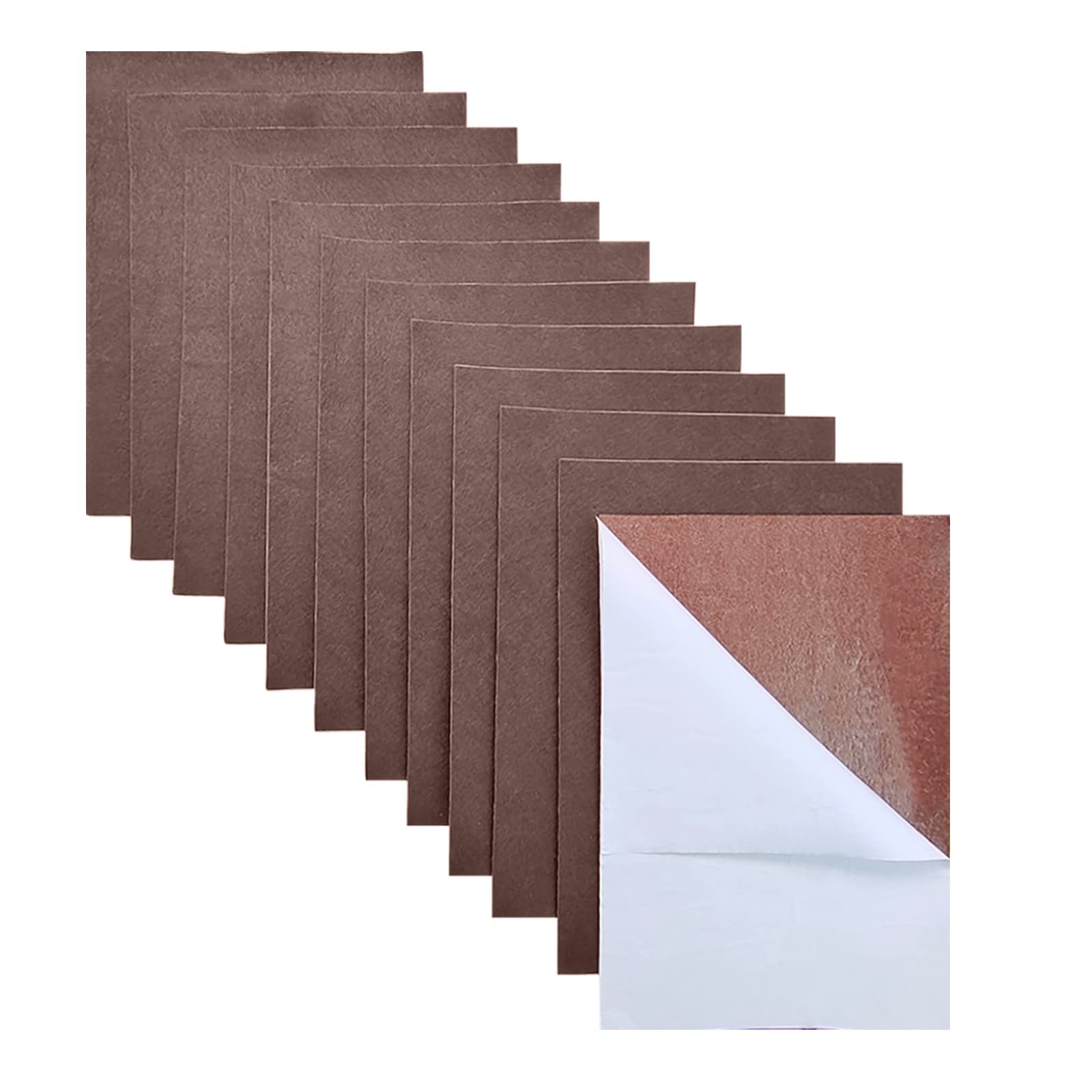 Self Adhesive Felt Sheets, 11 Pieces Stiff Sticky Felt, 8″x12″ Brown