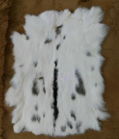 5PCS Real Farm Rabbit Skin Pelts Fur Hides Natural Soft Leather Tanned DIY Craft