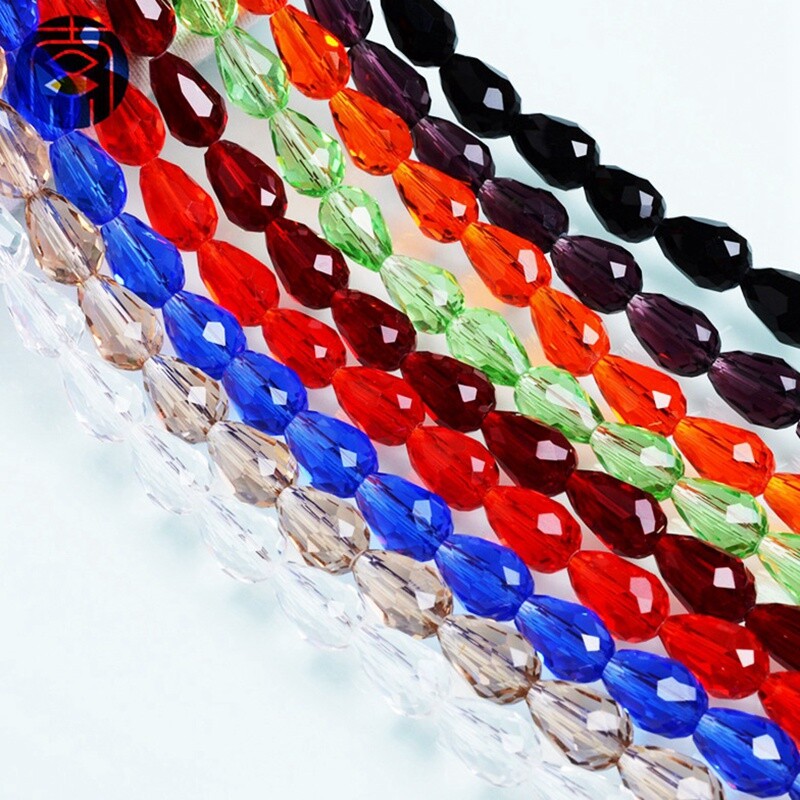 5x3mm 8x6mm 12x8mm 15x10mm Teardrop Shape Faceted Crystal Glass Loose Beads