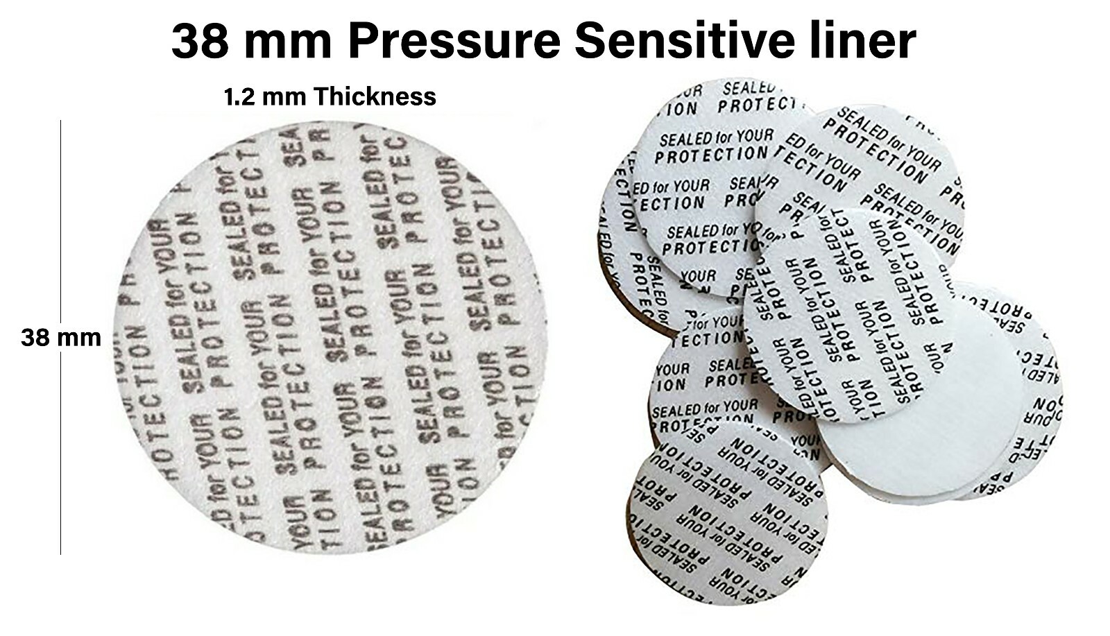 38mm Pressure Sensitive Foam Cap liner Sealed for bottles