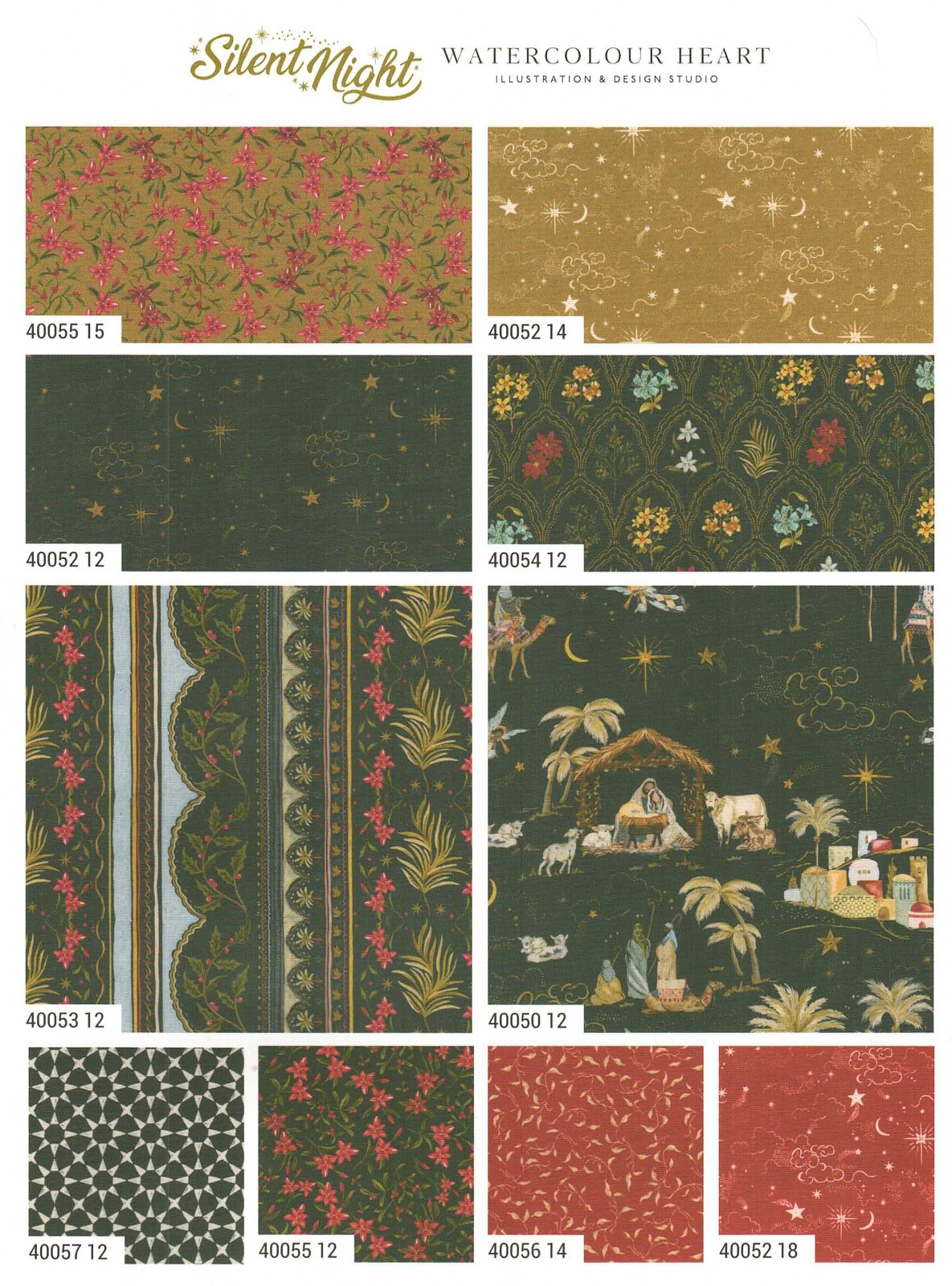 Moda SILENT NIGHT Charm Pack, 100% Cotton 5-inch Precut Fabric Squares (42 pcs)