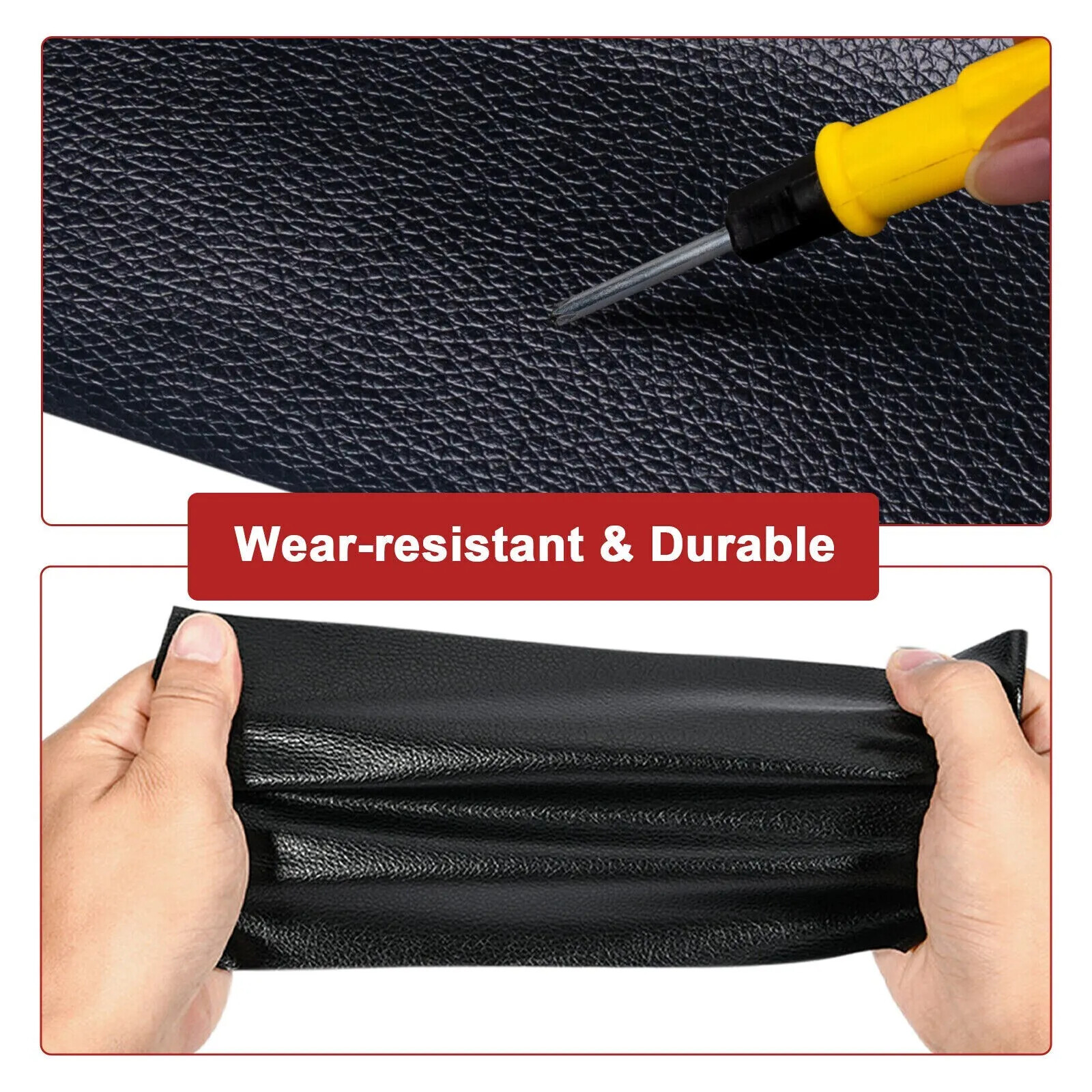 Brown Self-Adhesive Leather Repair Patch Tape For Seats Couch Sofa Chair Jacket