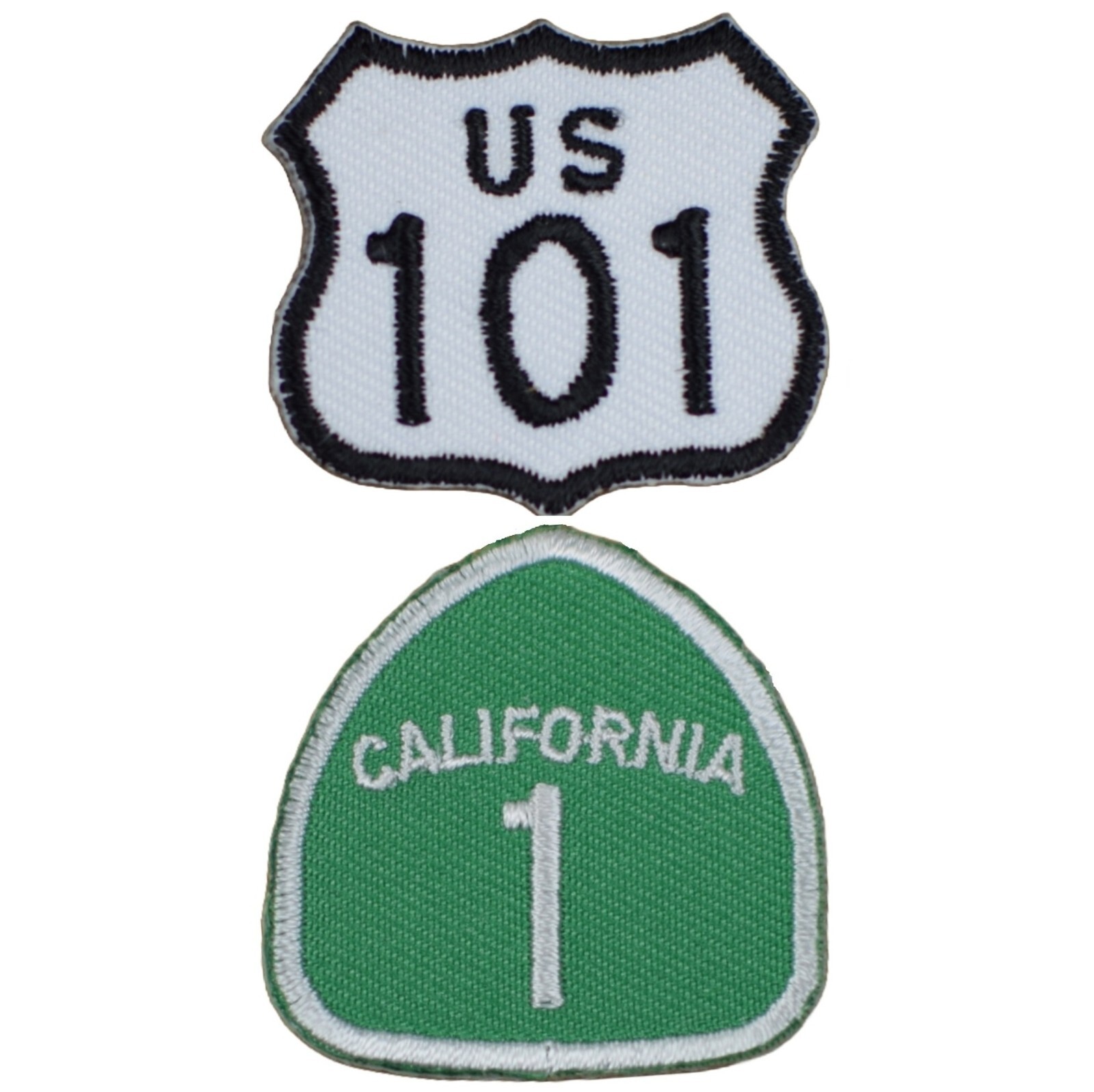 Mini Highway 101 and California Hwy 1 Patch – CA Badge 1-3/8″ (2-Pack, Iron on)