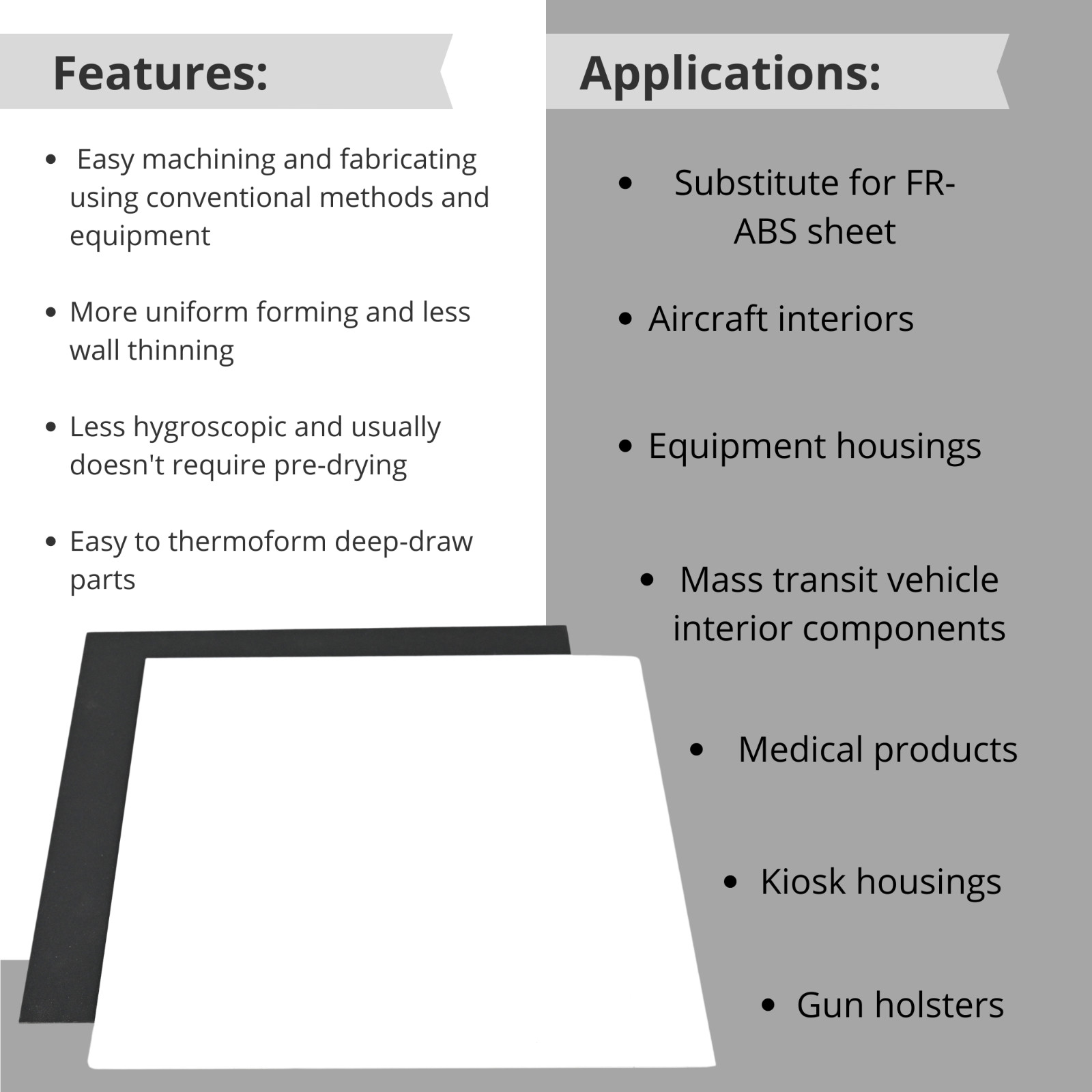 BuyPlastic Kydex Thermoform Plastic Sheet; Various Sizes and Thicknesses