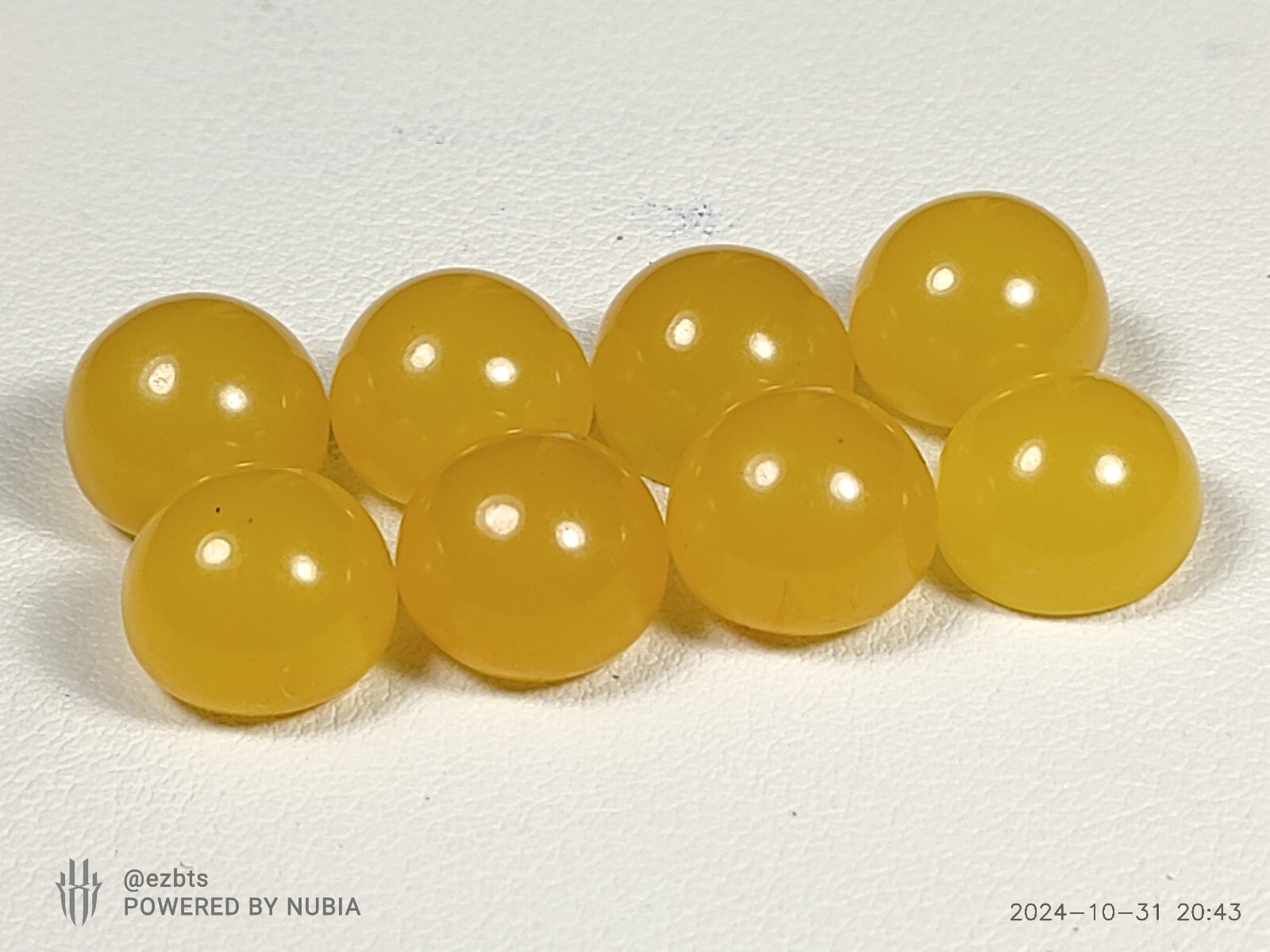 8 Bakelite Cabochons 12x9mm Lemon Drop Candy yellow