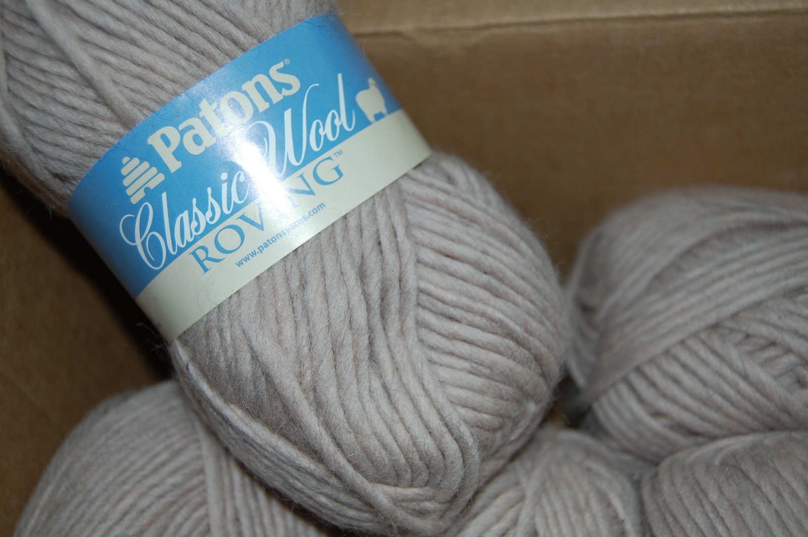 Mix Dye Lot of 6, Patons Classic Wool Roving Yarn, Natural Taupe