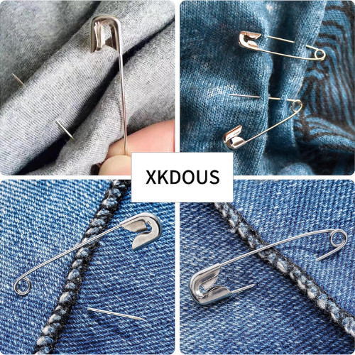 Safety Pins – 150 Pcs Assorted Sizes Silver Pins Bulk – Small & Large Heavy Duty