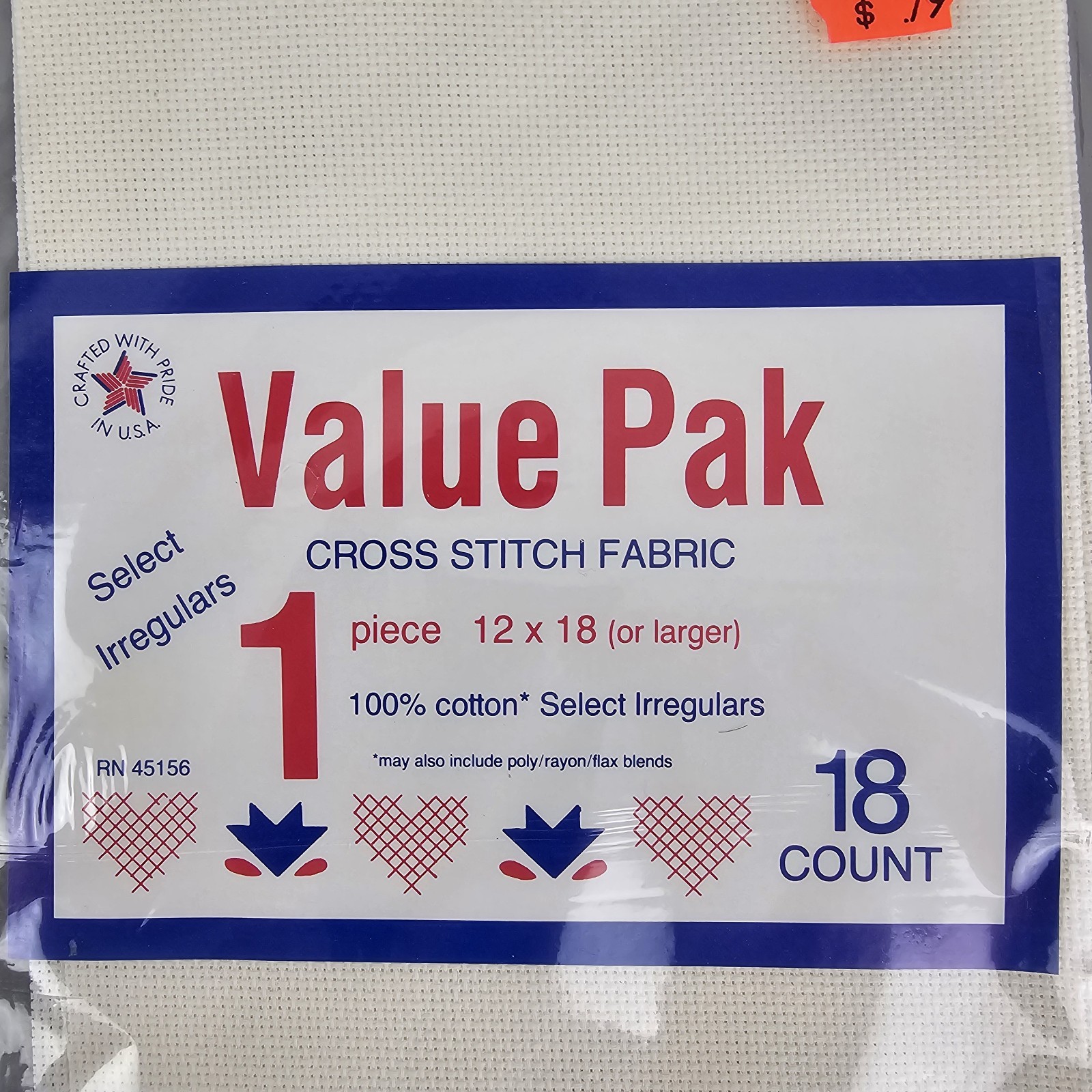 Lot Of 7 Value Pak Cross Stitch Fabric 1 Piece 12×18 – 18 Ct Aida