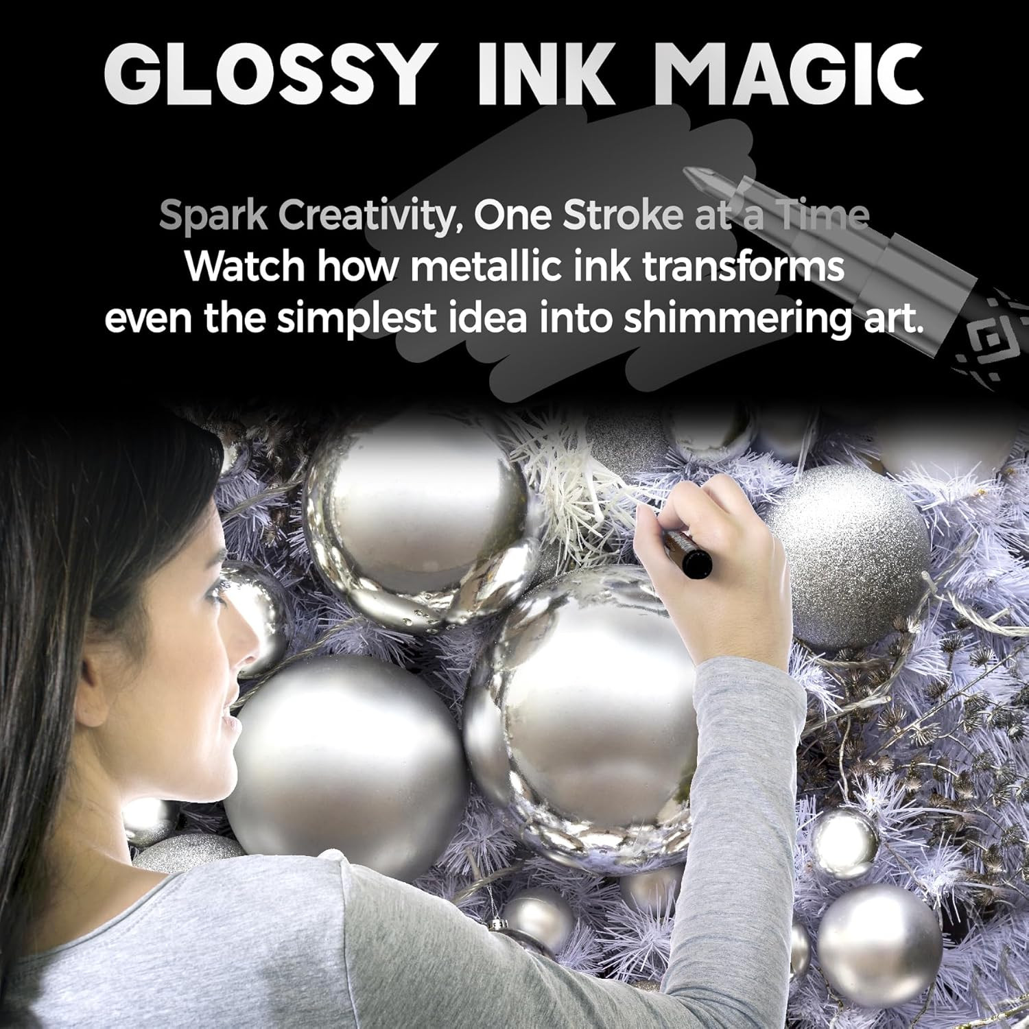 3Pcs Chrome Paint Markers, Silver Permanent Mirror Liquid Chrome Pens for Plasti