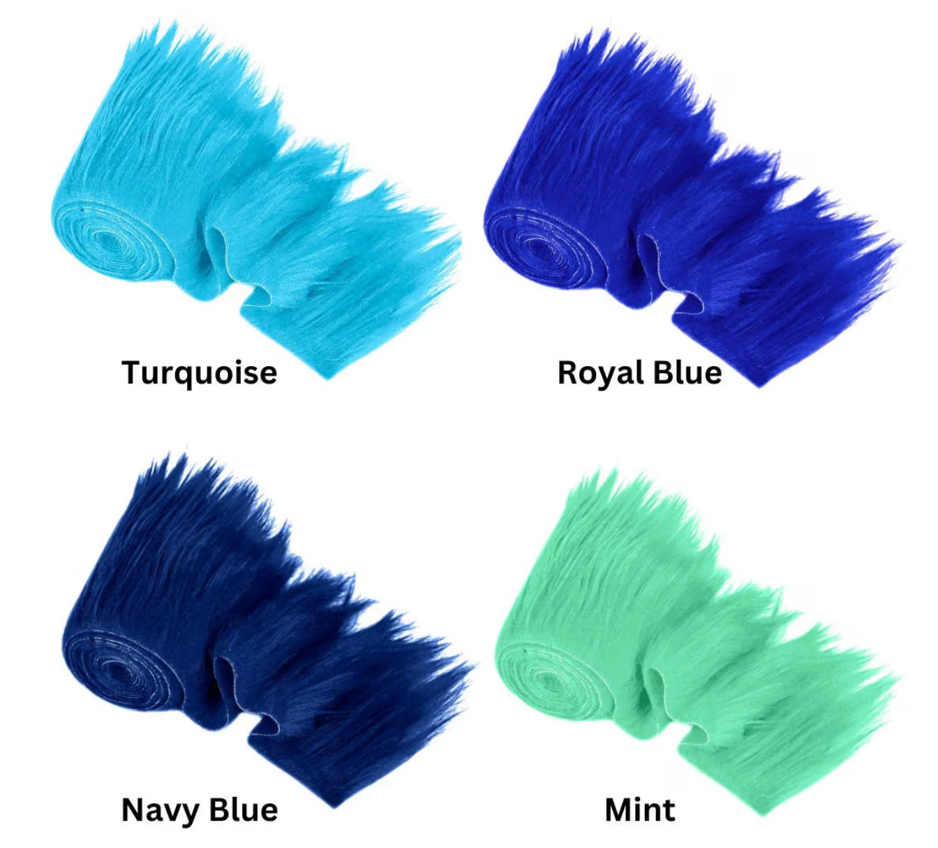 FabricLA | 60 inch Shaggy Faux Fur Fabric Trim Ribbon | 28 Colors to choose