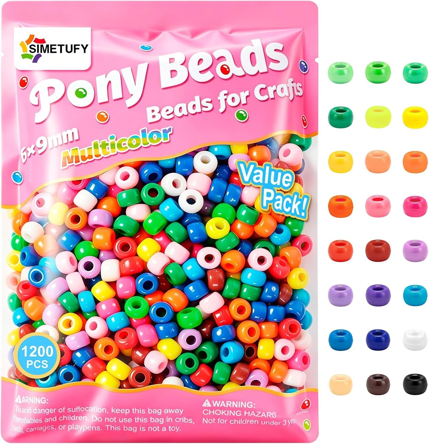 Expand Your Crafting with 1200 Pcs of Multi-Colored Kandi Beads for All Ages