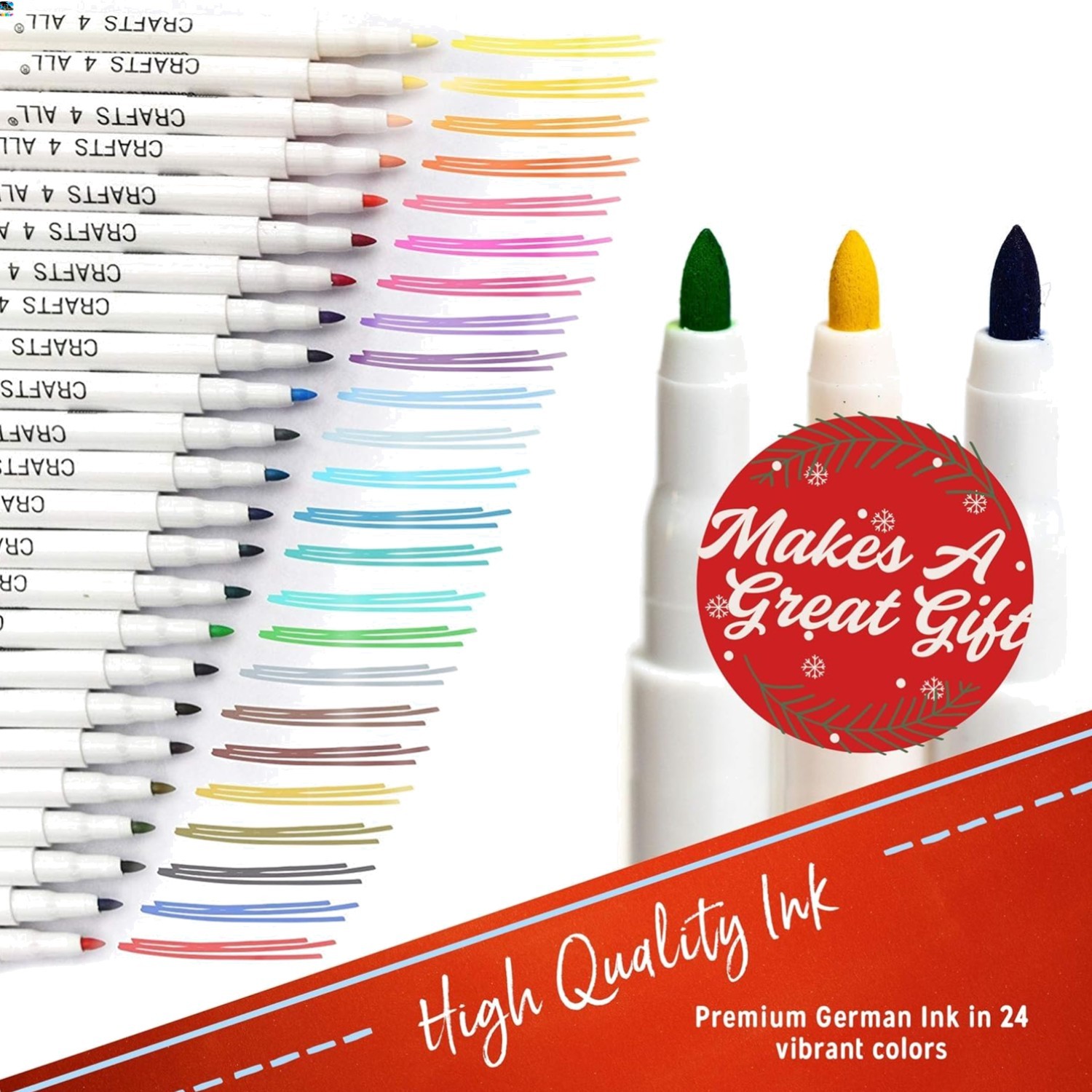 Fabric Pens for Clothes – Pack of 24 No Fade, Fabric Markers Permanent for Te…