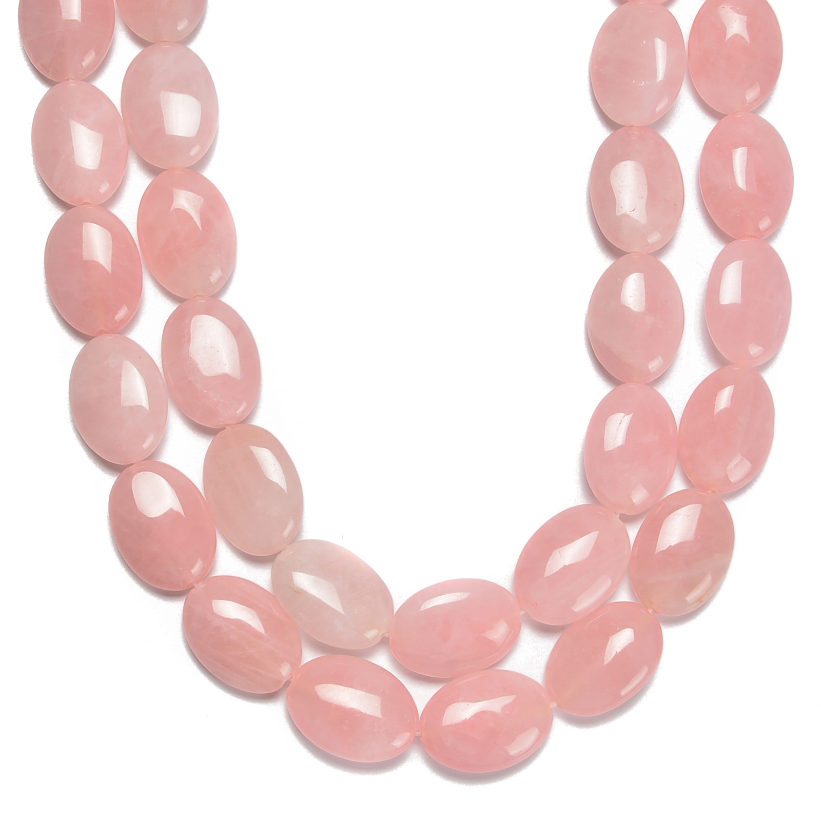 Natural Rose Quartz Smooth Oval Beads Size 18x25mm 15.5” Strand