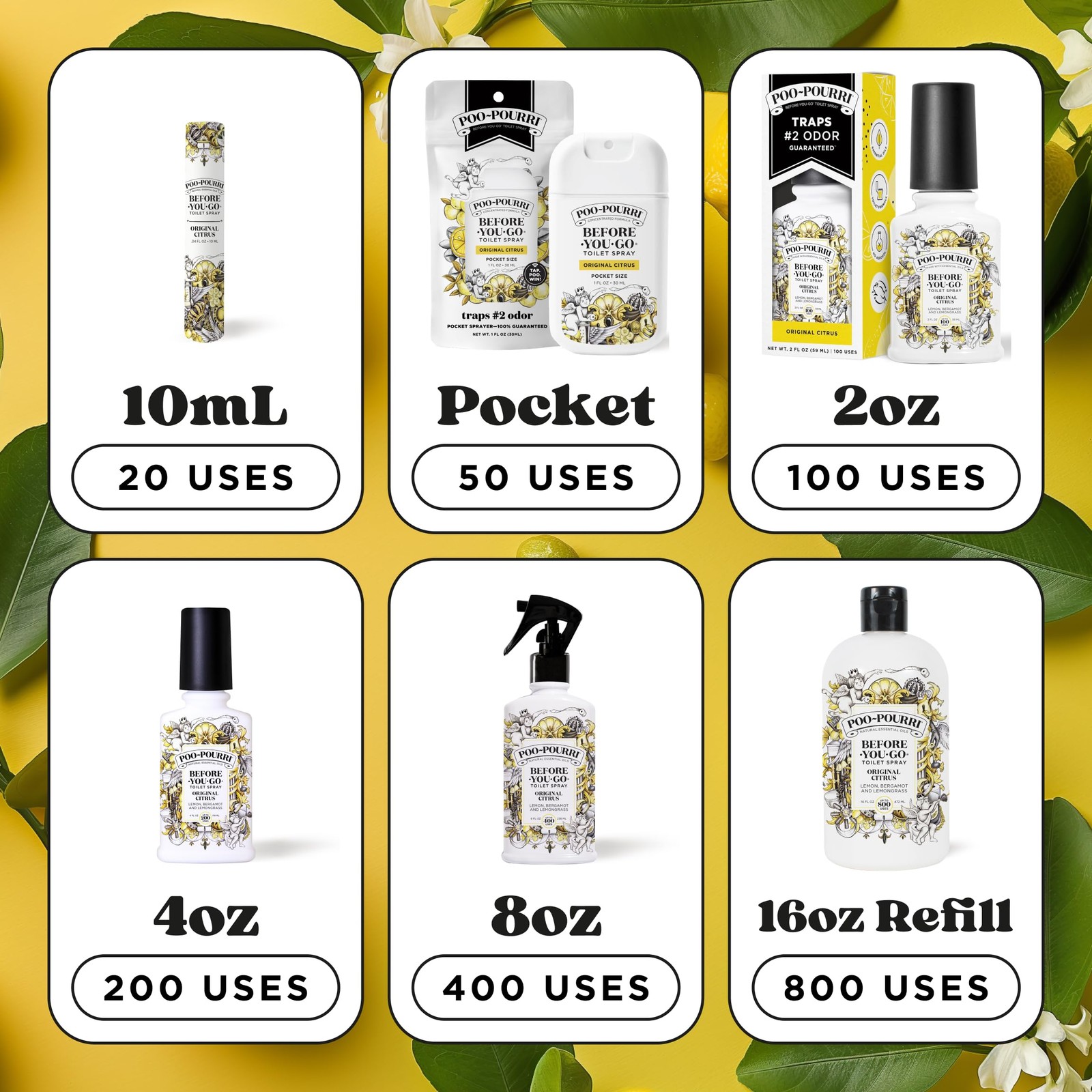 Poo-Pourri Before-You-Go Pocket Toilet Spray, 1 Fl Oz (Pack of 3), Multicolor