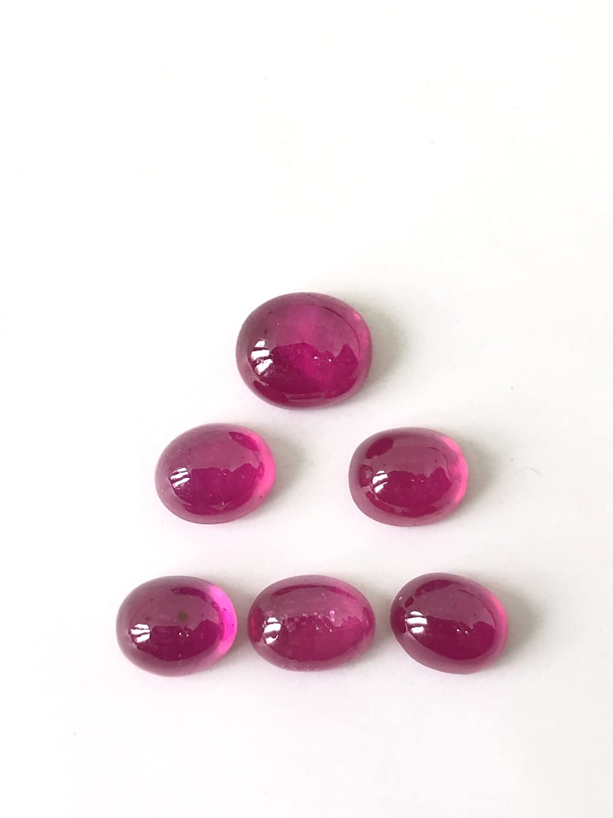 TGSC Ruby Oval Cabochon Loose Gemstone 8×6 mm