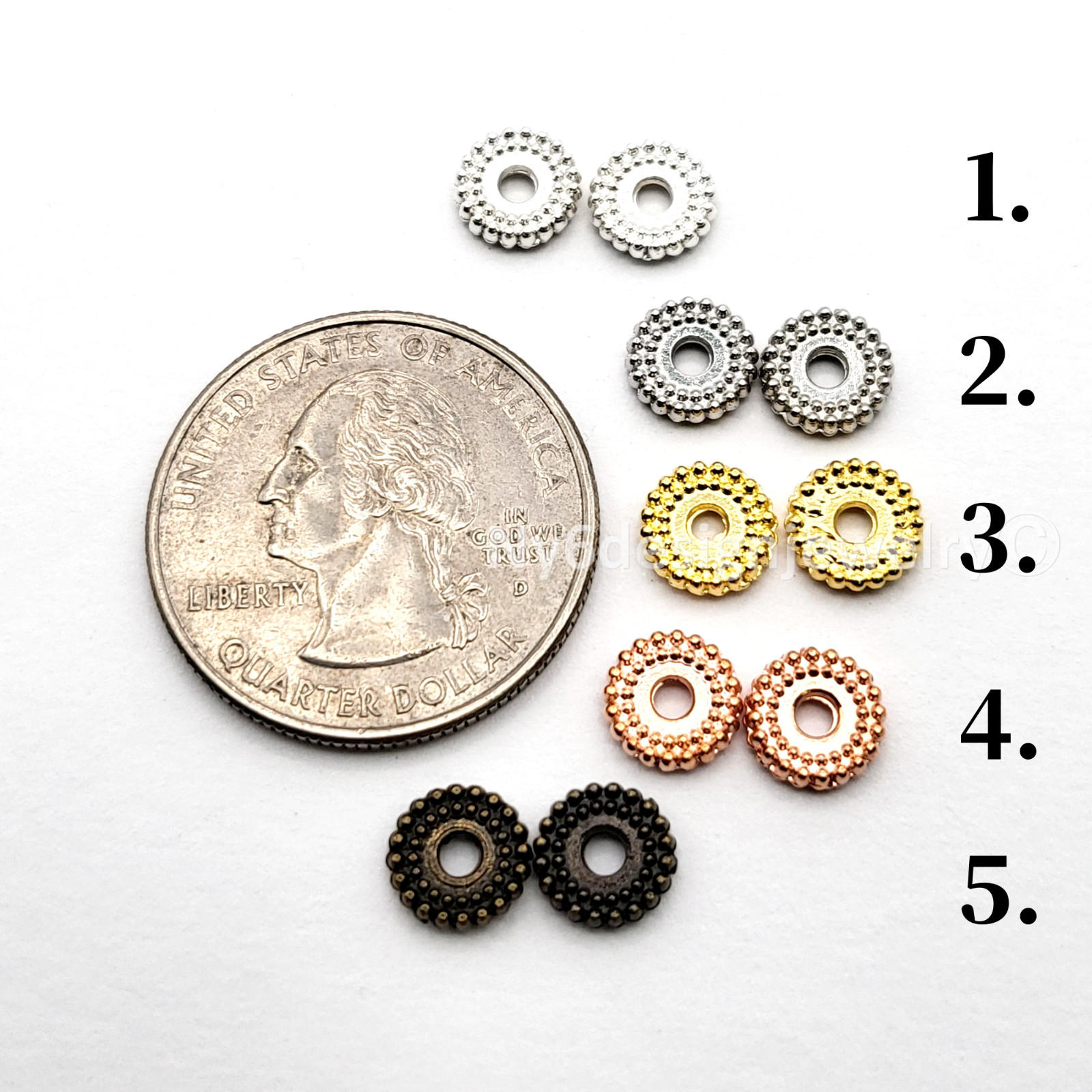 7x1mm Disc Spacer Beads for Jewelry Making 54pcs Metal Spacer Beads Silver gold