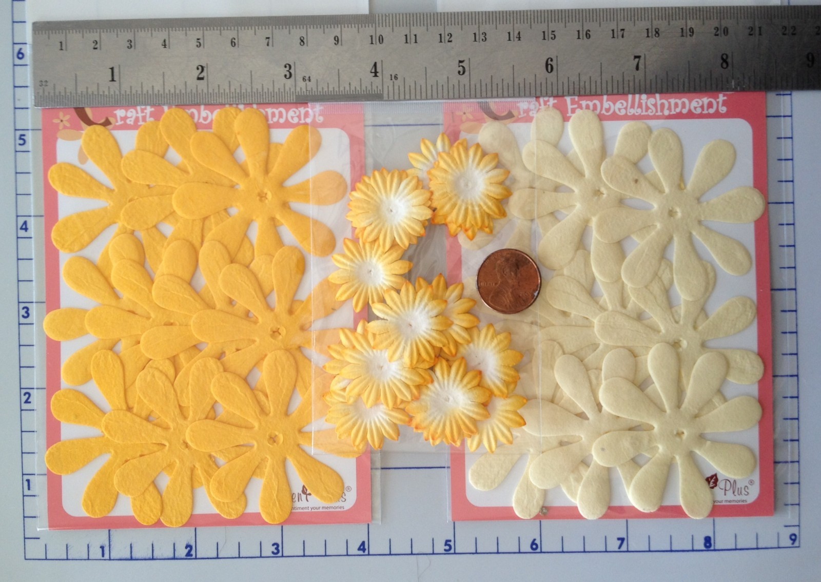 109 Flowers Lot assortment flower peach Orange petals Handmade Mulberry Paper 3