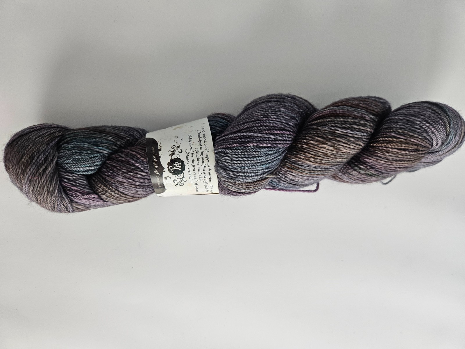 Hedgehog Fibres Hand Dyed Sock Yarn Merino / Nylon Blend gray multi Concrete