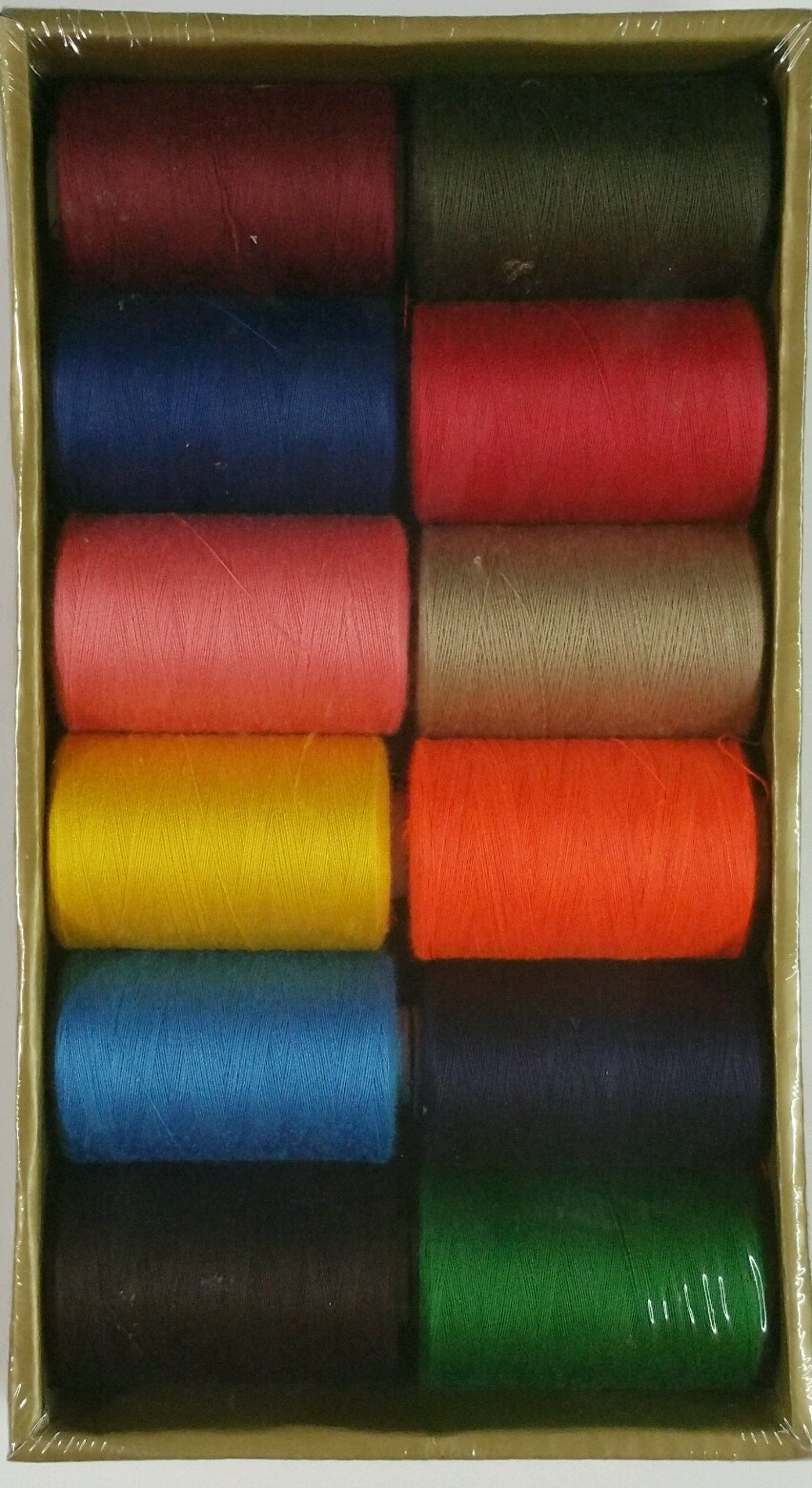 12 Spools Sewing Thread Polyester Assorted Colors 1200 yards each Spool – NEW