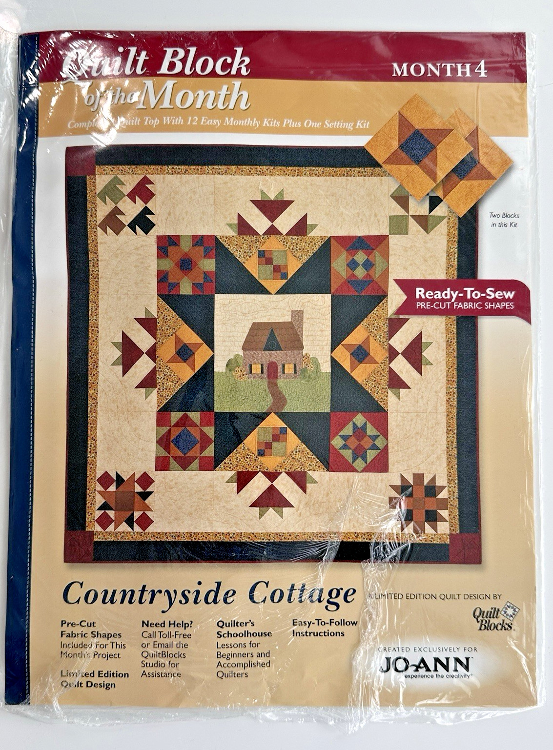 JOANN Fabrics Quilt Block of The Month “Countryside Cottage” LOT – MONTHS 1,3,4