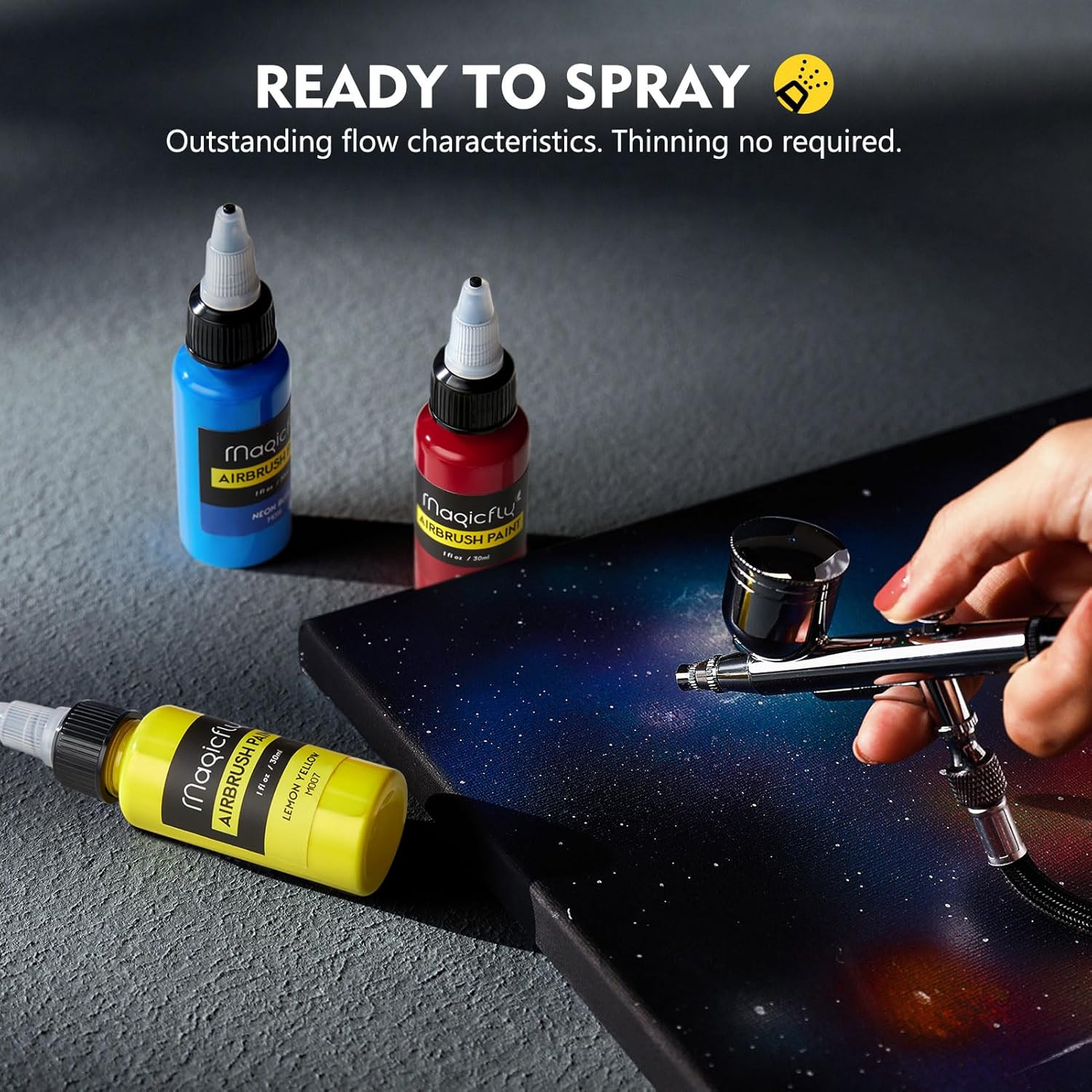 Airbrush Paint, 16 Colors Acrylic Airbrush Paint Set (30 Ml/1 Oz), Ready to Spra