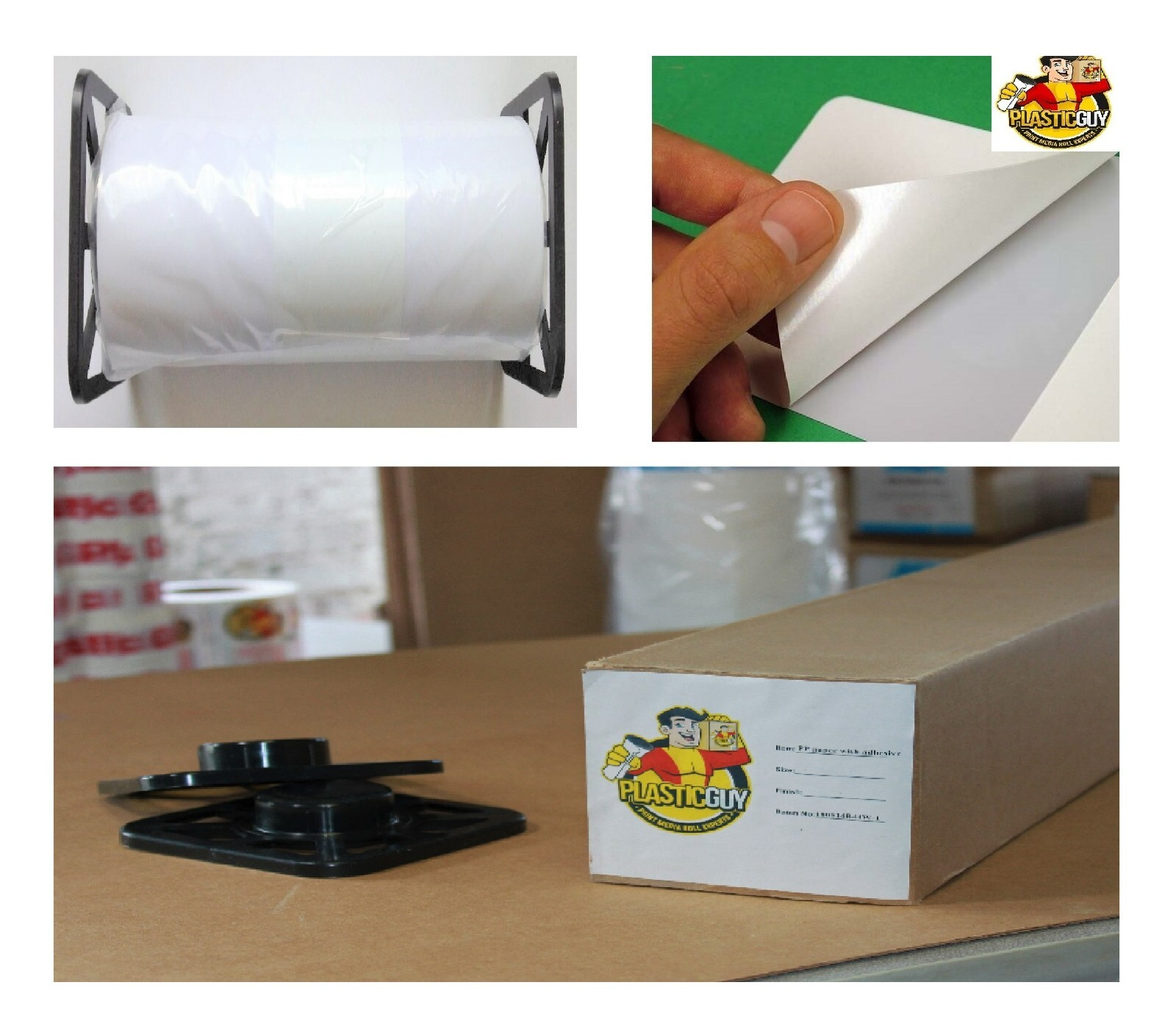 Self-Adhesive Poly-Vinyl Banner Aqueous Inkjet Print Roll Tear & Water-Resistant