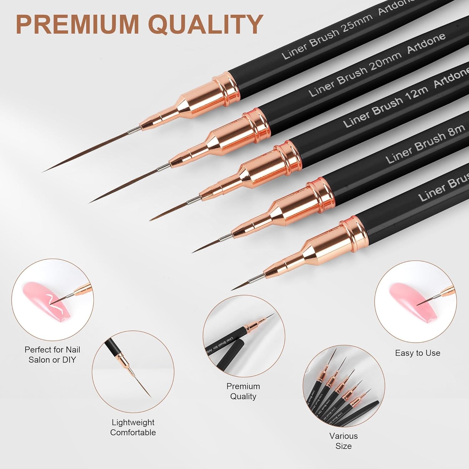 Precision Detail Paint Brush Set for Miniatures & Fine Art