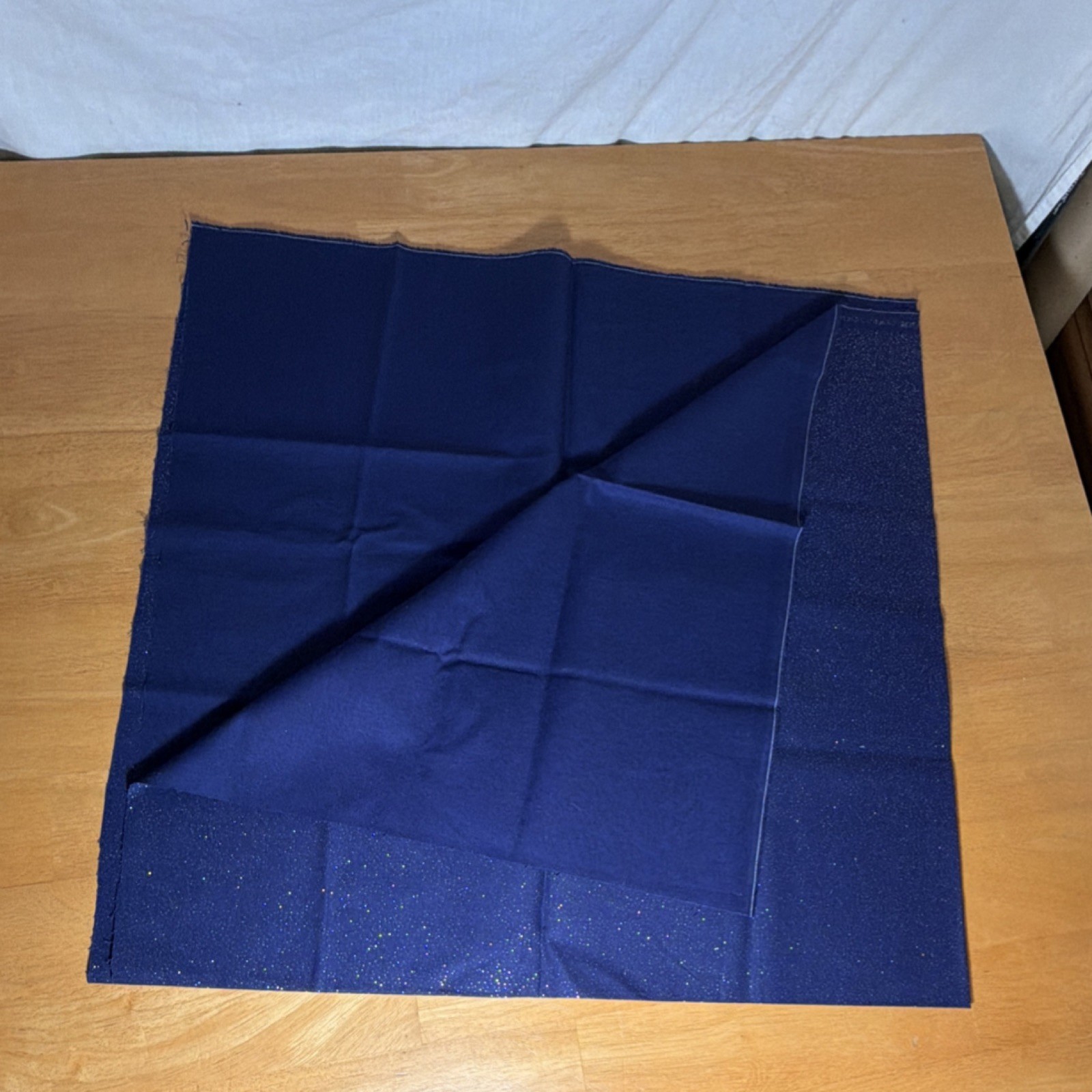 Blue Cotton Glitter Fabric, Solid/Plain, Less Than 1 yd, Quilting 45”x 44”