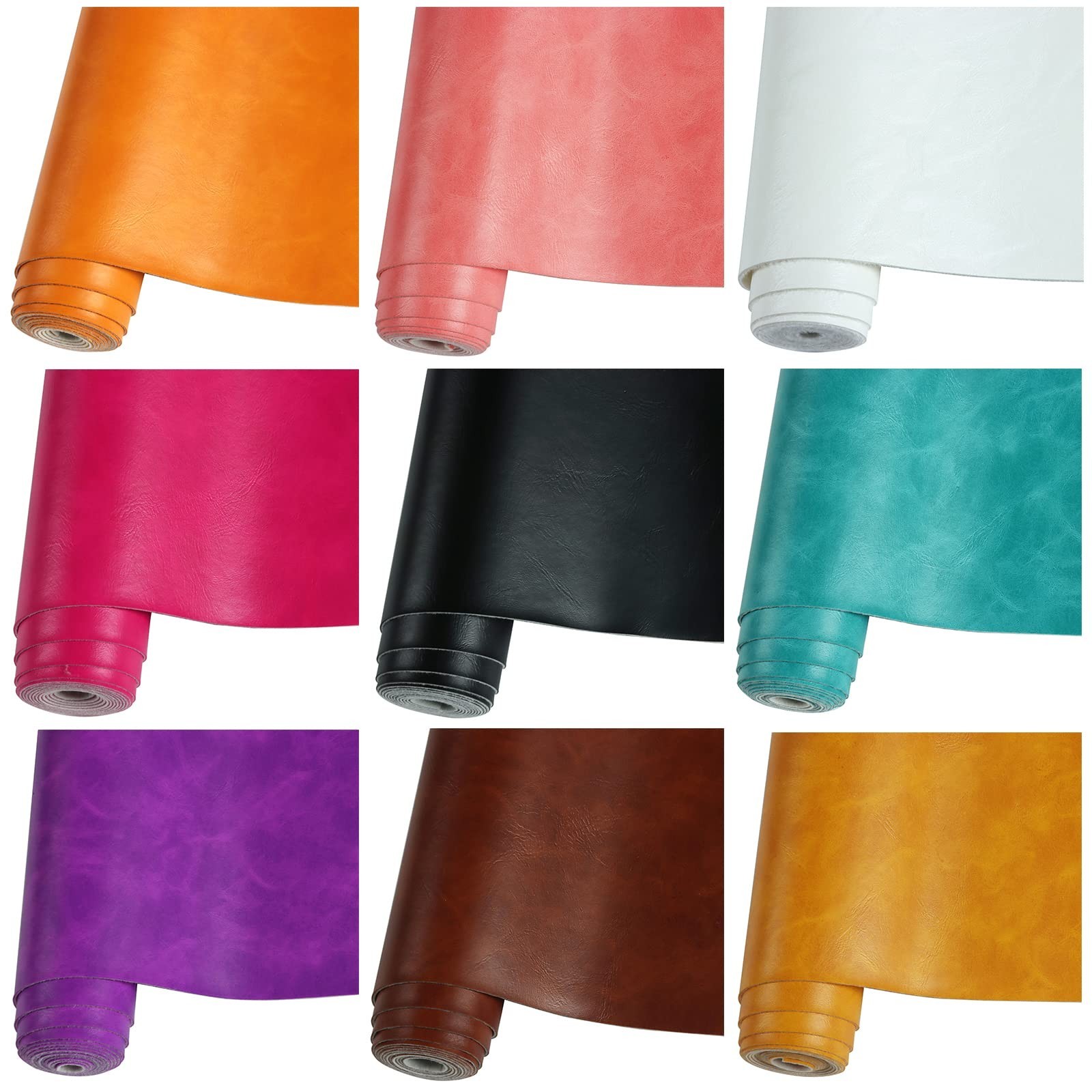 Smooth Solid Color Lake Blue Faux Leather Roll 12″X53″(30cmX135cm), Material …