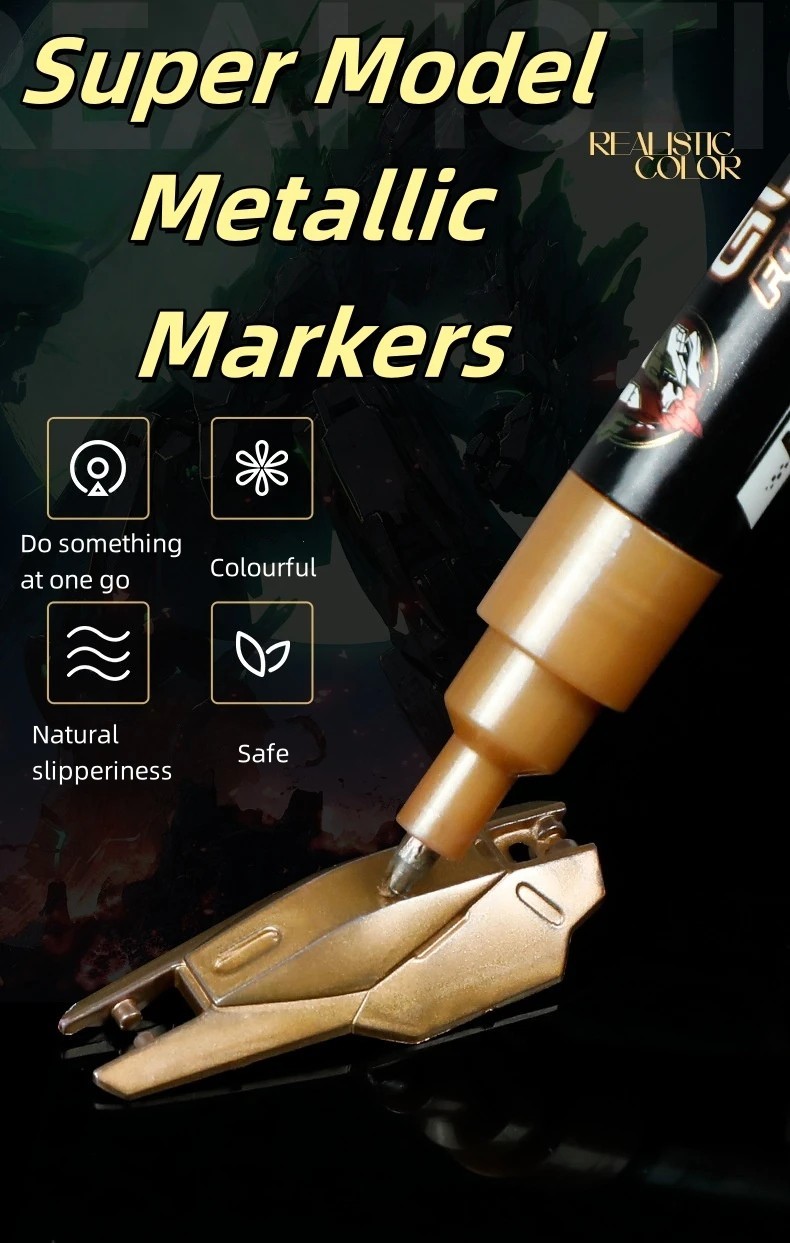 Metallic Paint Marker Pen Gold Silver Oil Based Permanent Model Marker