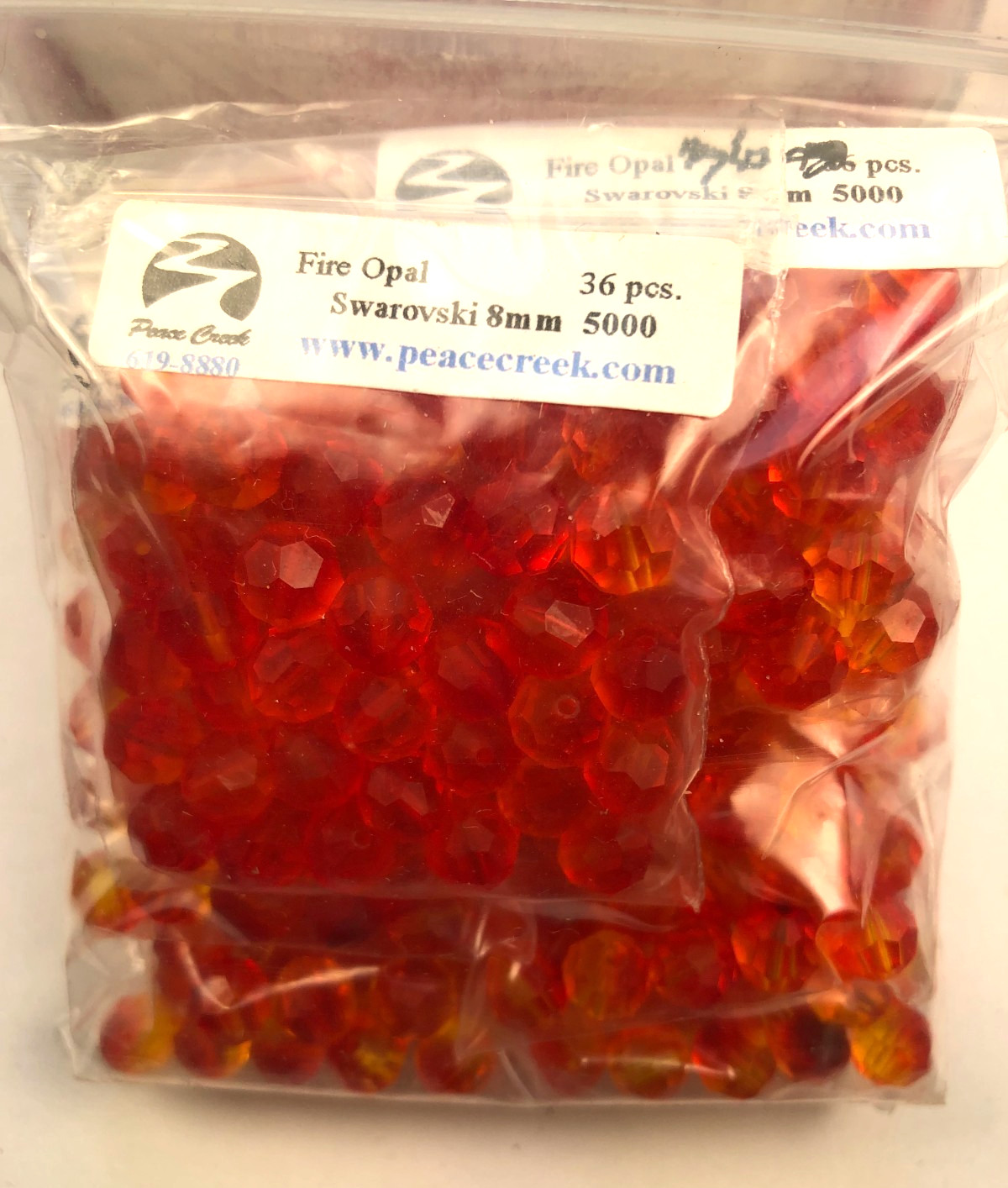 Swarovski crystal 8mm Fire Opal #5000 (8 baggies of 36=288 beads)