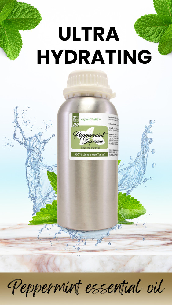 16 fl oz Peppermint Supreme (Mentha piperita) Essential Oil in Aluminum Bottle