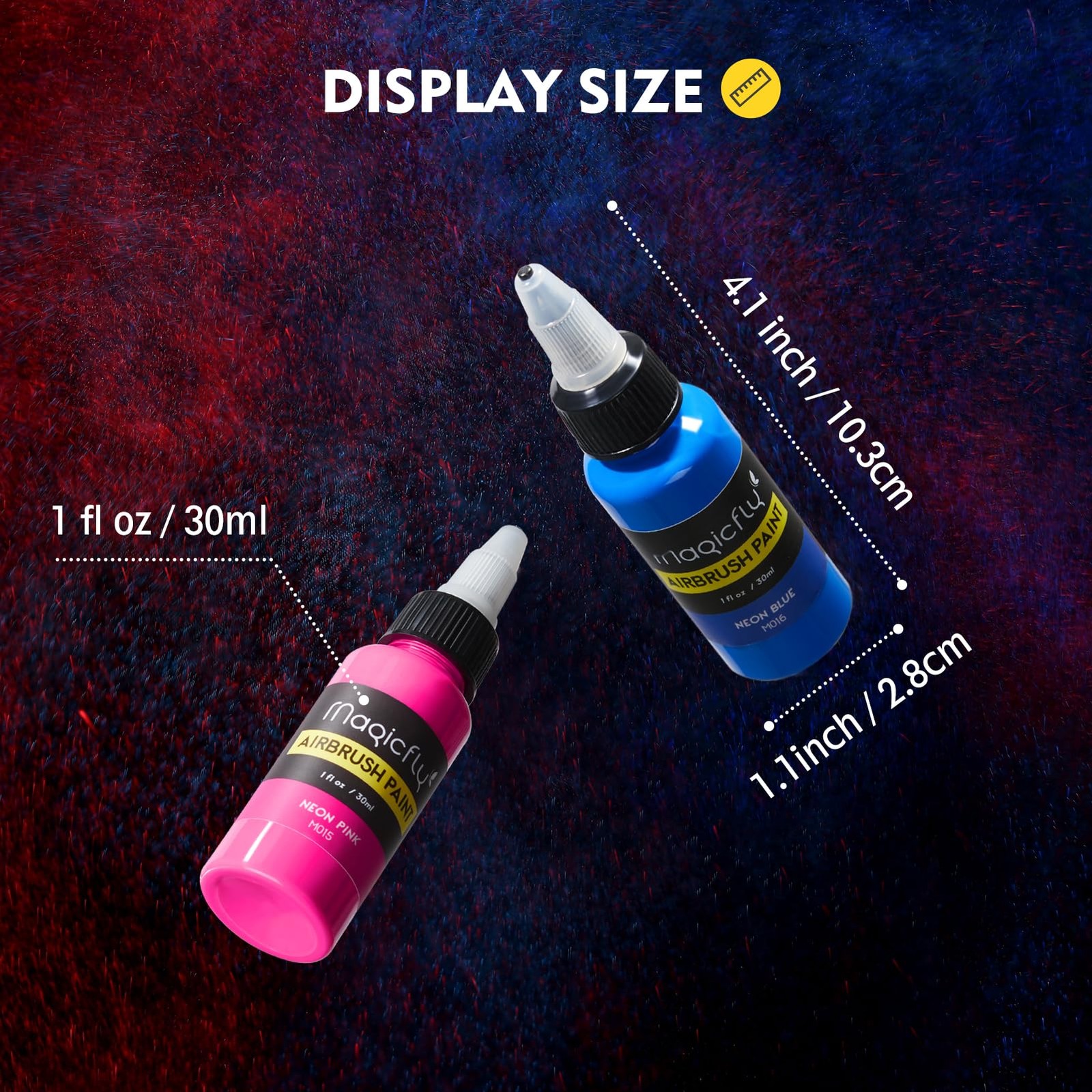 Airbrush Paint, 16 Colors Acrylic Airbrush Paint Set (30 ml/1 oz), Ready to S…