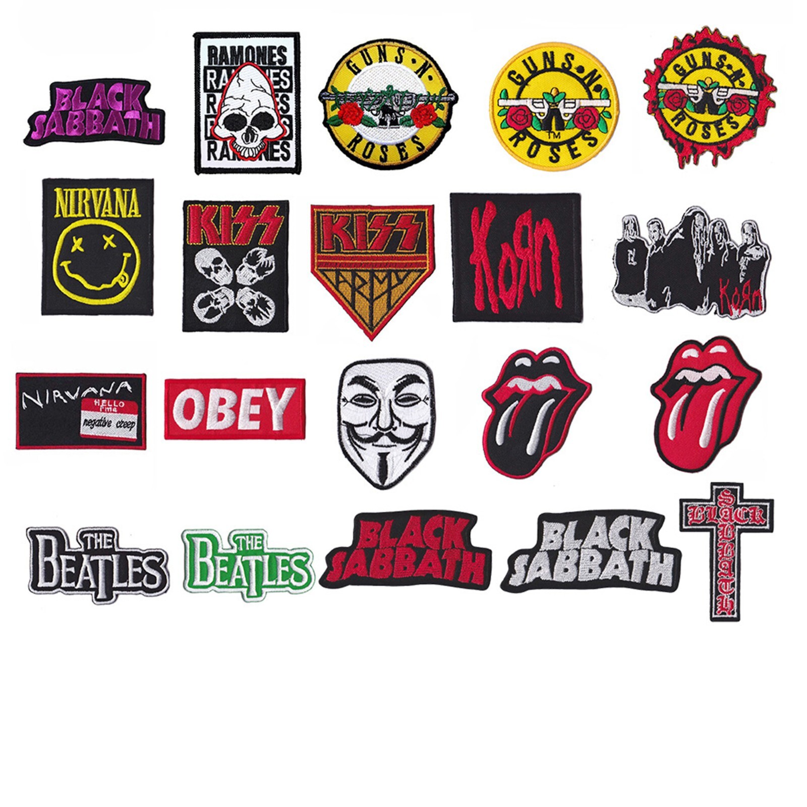 Wholesale Lot Rock Music Mix Band Sew Iron On Embroidery Applique Patch Random