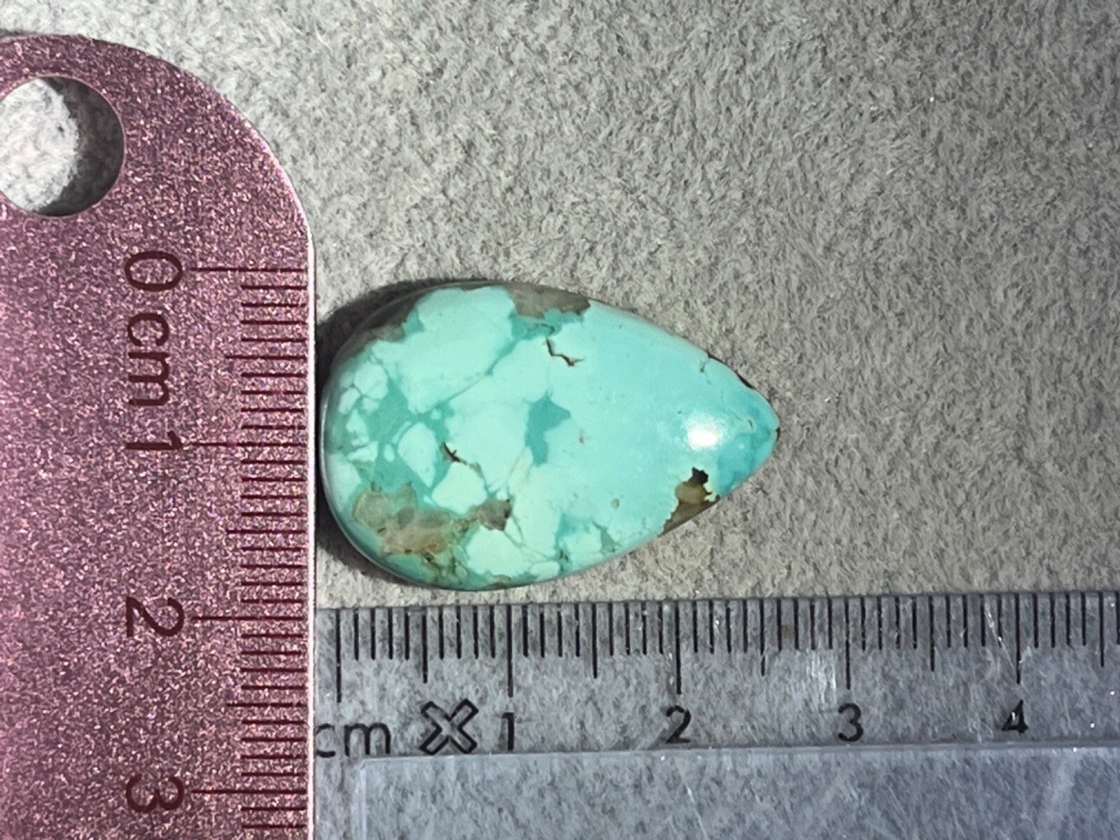 Blue Moon Turquoise 20.85 ctw Pear tear drop Cabochon. Tonopah, Nevada USA mined