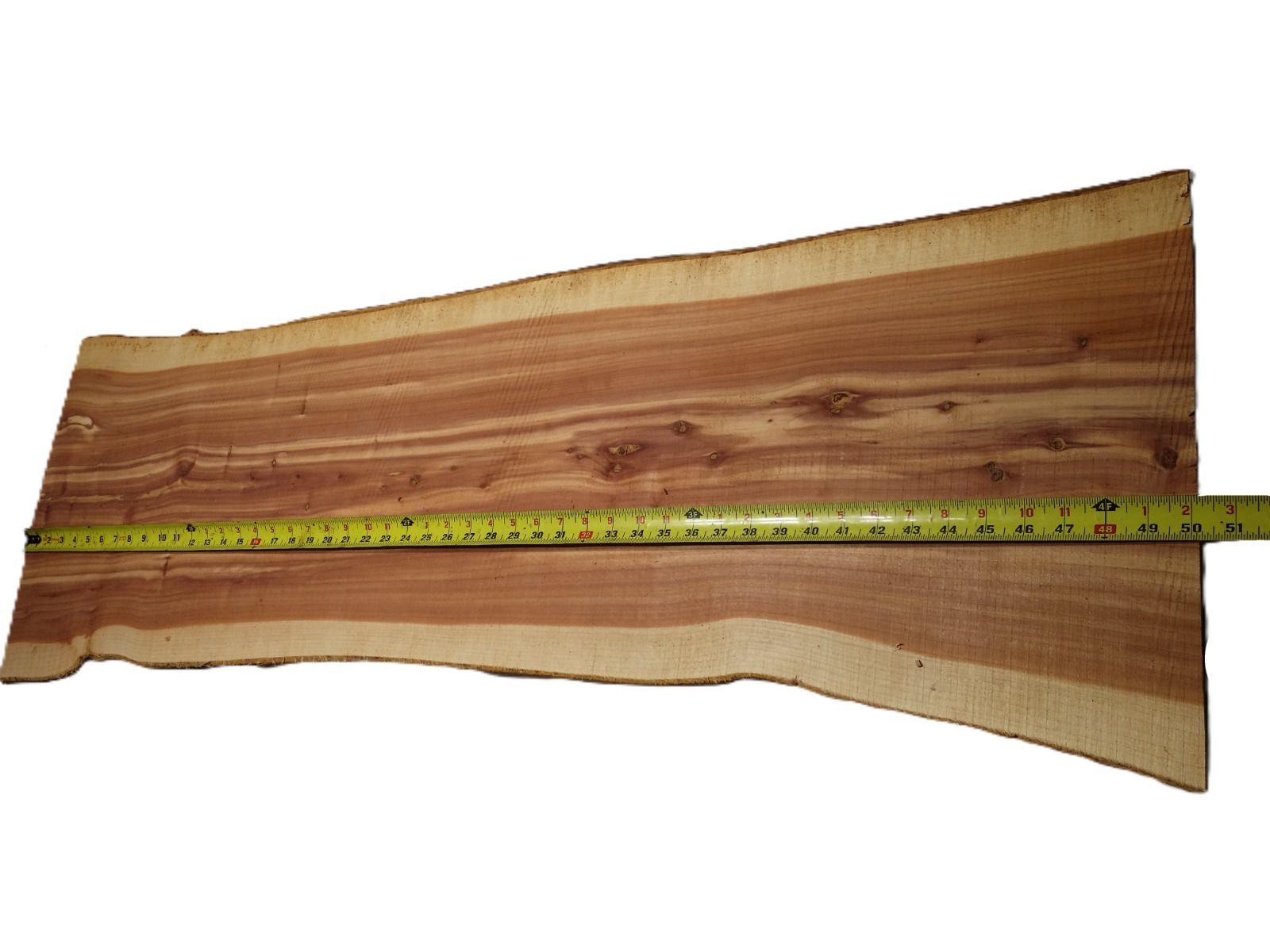 1 LARGE Aromatic Red Cedar Wall Live Edge Slab .75″T x 15-17″W x 49″L SHIPs FREE