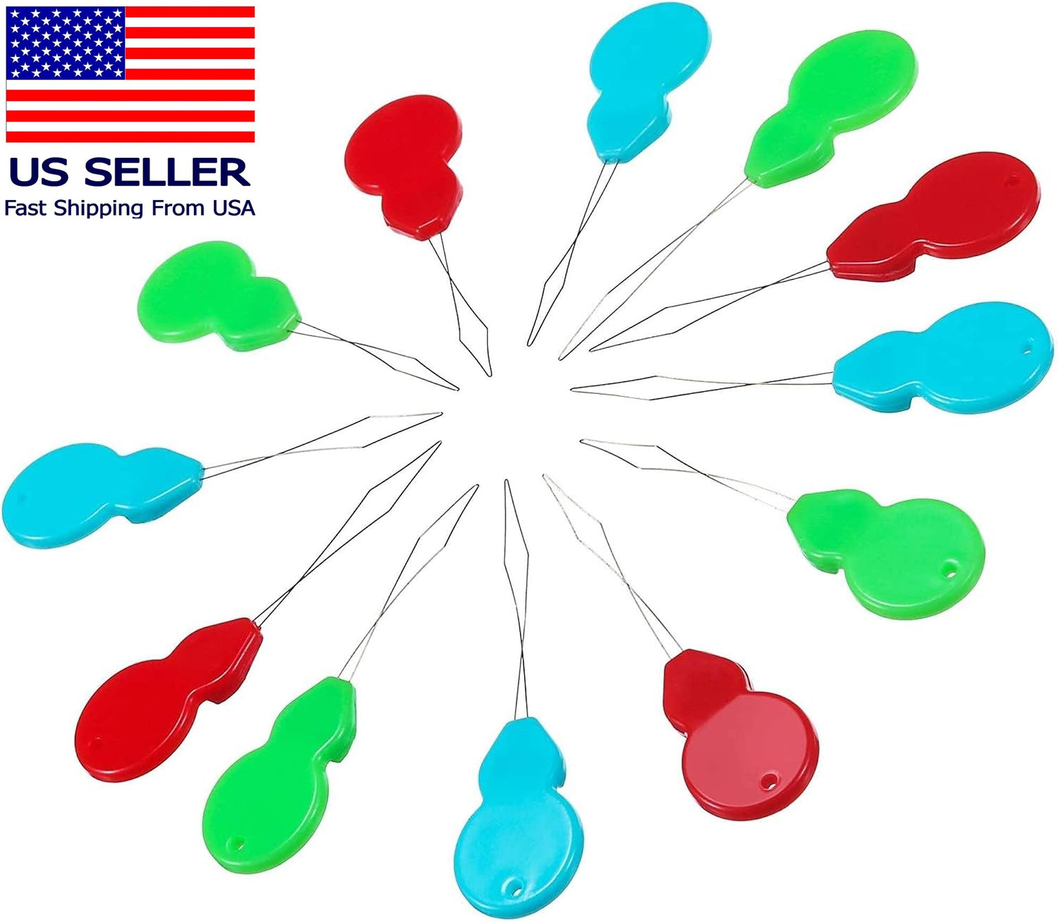 Reusable Plastic Needle Threaders with Clear Box Random Color 5 Pieces Professio