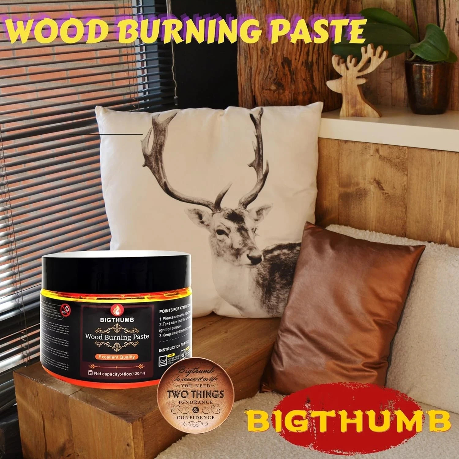 Wood Burning Gel Kit 4 OZ | Heat Activated Non-Toxic Paste for DIY Crafting