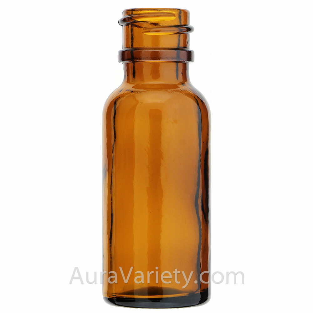 1/2 OZ 15ML AMBER BOSTON ROUND GLASS BOTTLES WITH CLOSED CONED CAPS 12 24 72 144