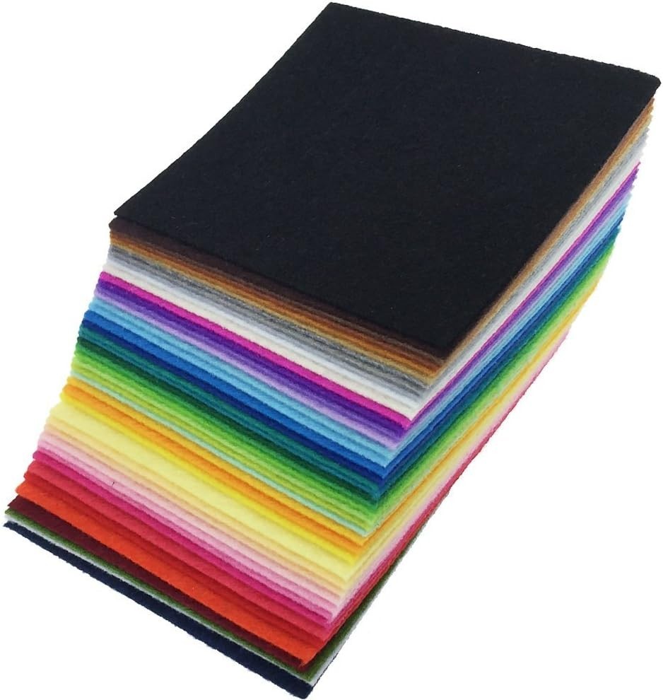 Durable 1mm Thick Felt Fabric Sheets – 42 Assorted Colors for Crafters