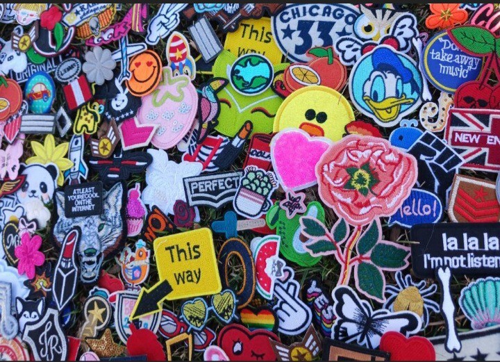 100 MIXED IRON on and SEW on patches. Huge patch lot ships USA free! Appliques