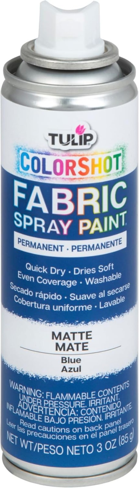 Aerosol Fabric Paint – 3oz ColorShot in Blue for Even Coverage and Durability