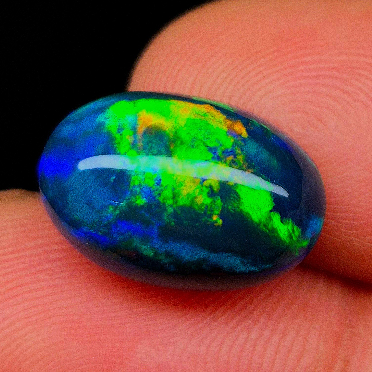 Multi Fire Natural Ethiopian 6.90 Carat Opal Gemstone Cabochon Size 15x10x7mm