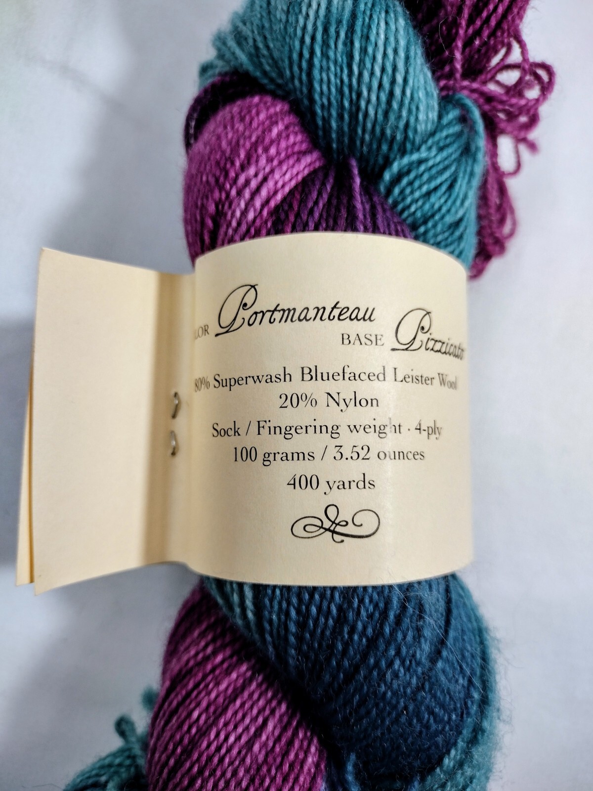 NEW Vocabulary Yarn Superwash Wool Nylon Portmanteau Pizzicato Base 3.52oz 400yd