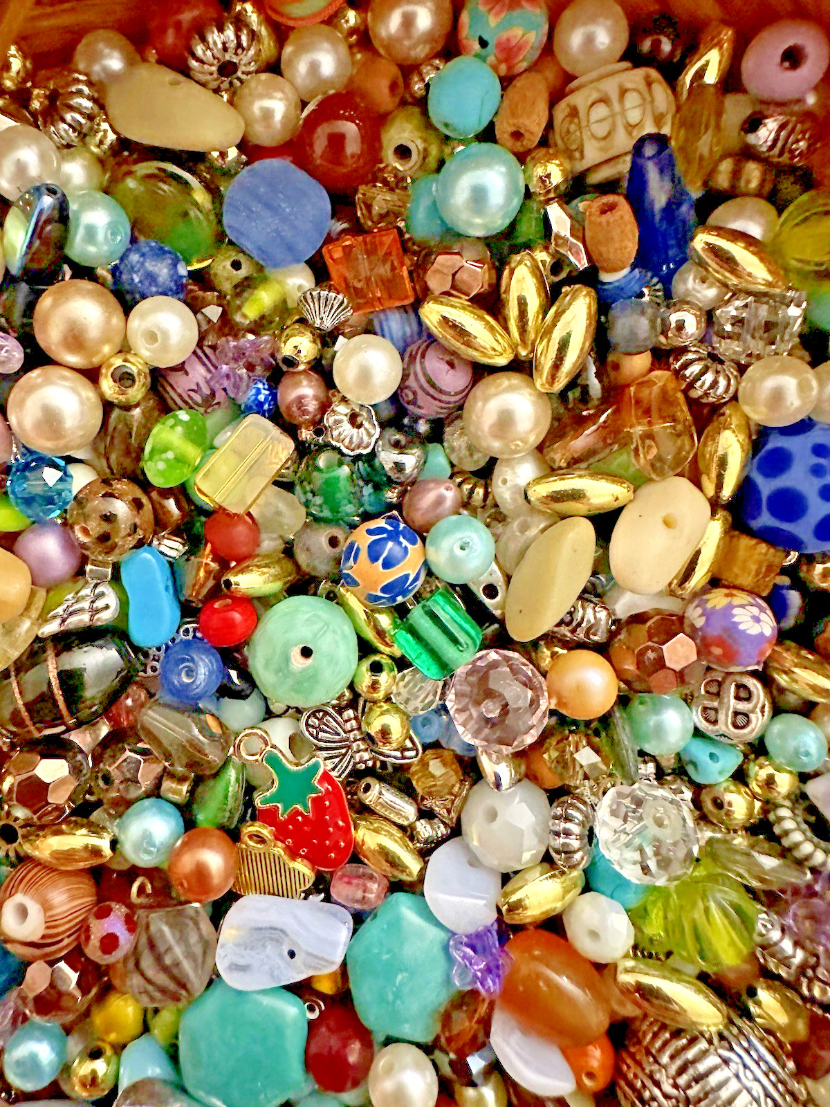 1 Pound Bead Soup Acrylic Glass Metal Charms Jewelry Making Supply Craft Lot #4A