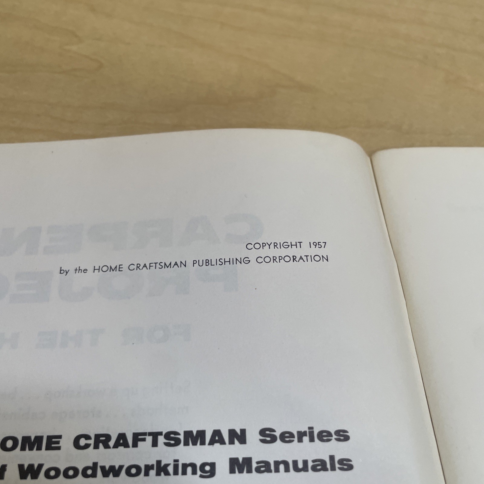 Vintage 1957 Carpentry Projects for the Home Home Craftsman Woodworking Pb