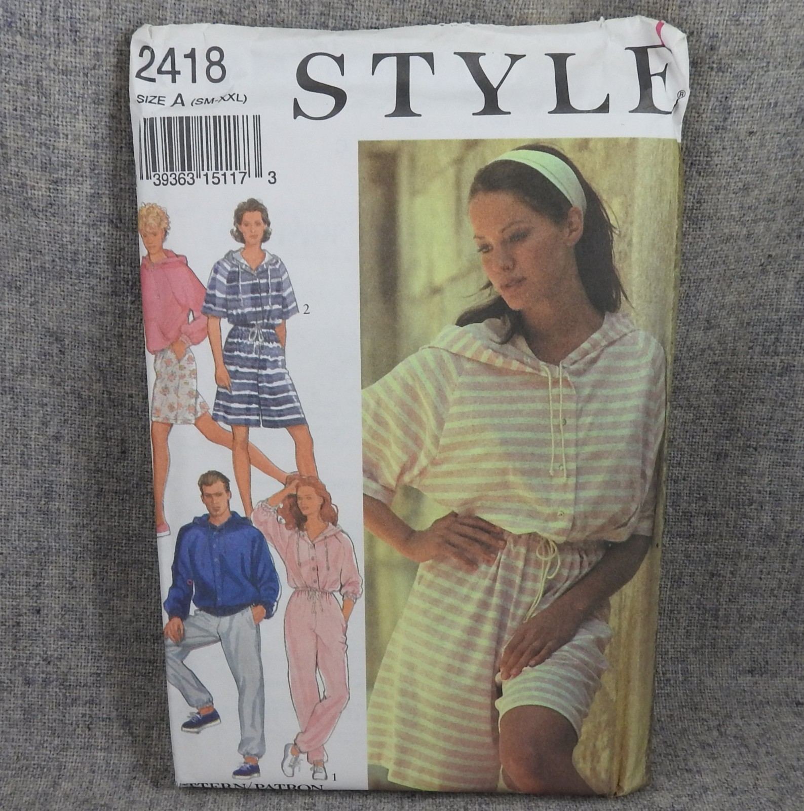 Style 2418 Unisex Oversized Sportswear Hooded Jumpsuit Top Pants Small-2XL Uncut