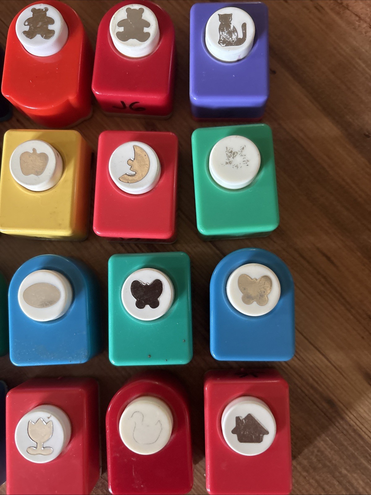 Lot of 20 Small Scrapbooking Paper Punches Dog Cat Shapes Teddy Bear Train Duck