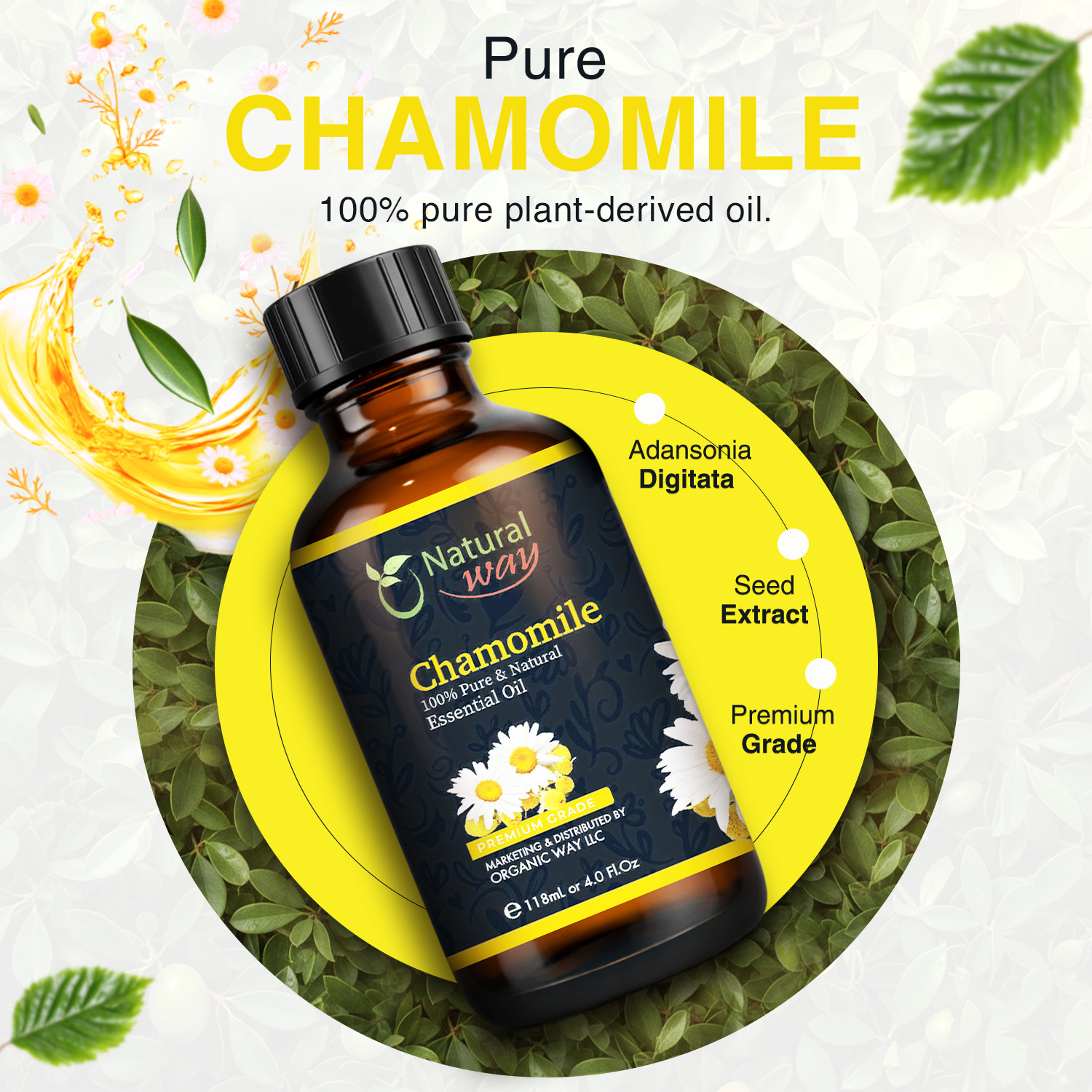 Natural Way Chamomile Essential oil 4 Fl Oz (120 ml)